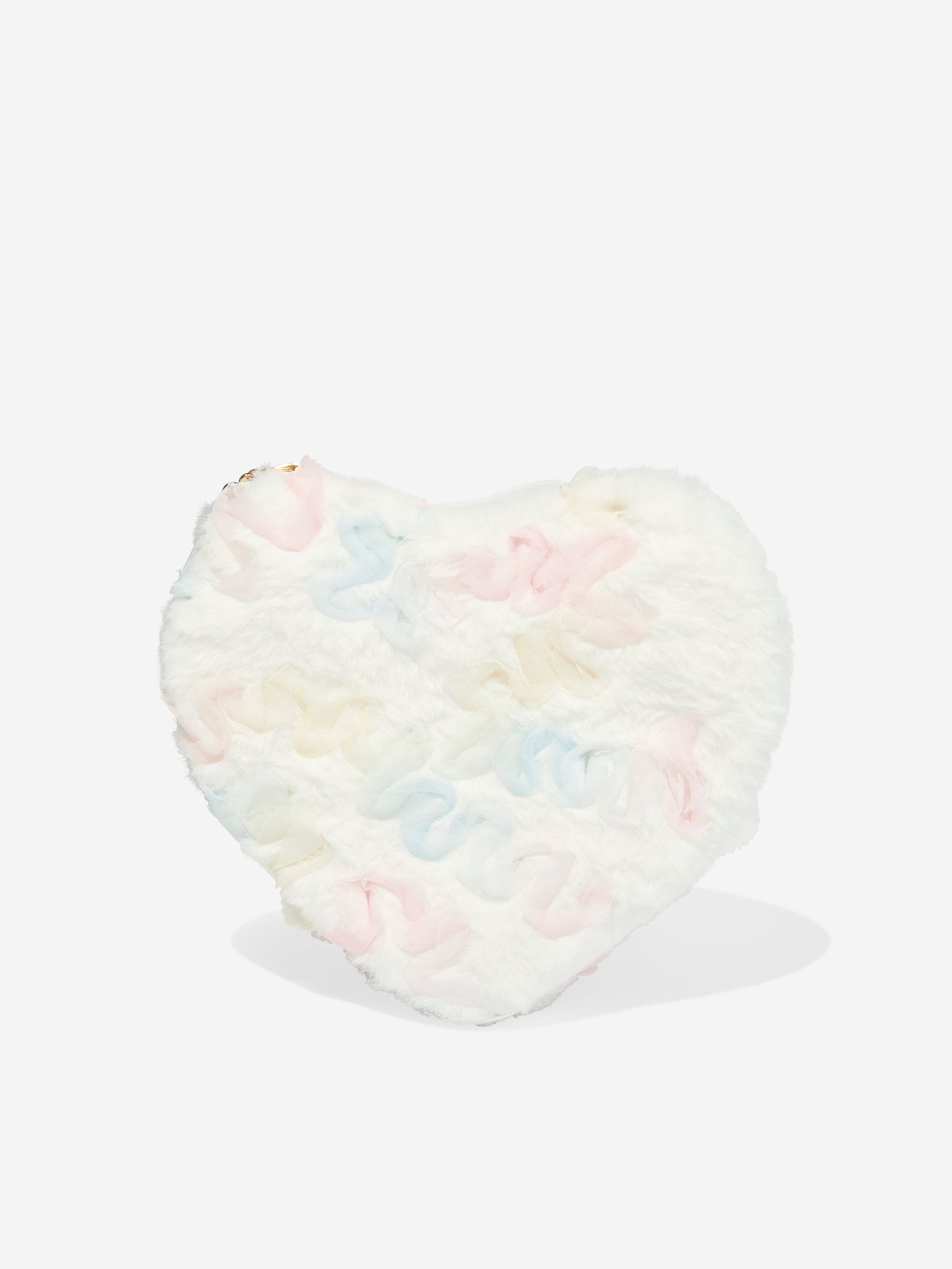 Girls Lillian Pastel Heart Bag in White (22cm)