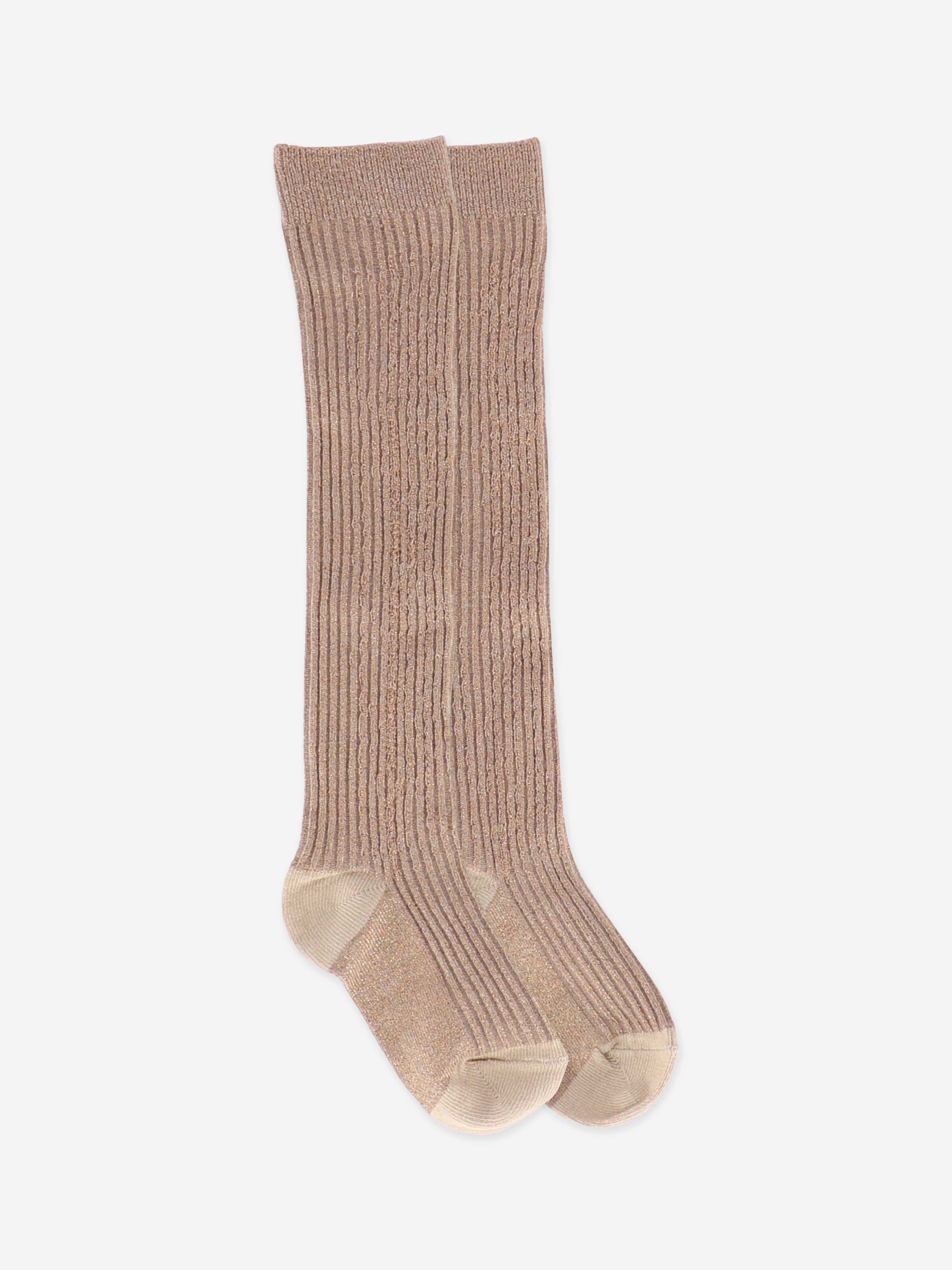 Girls Lucy Sparkle Socks in Beige