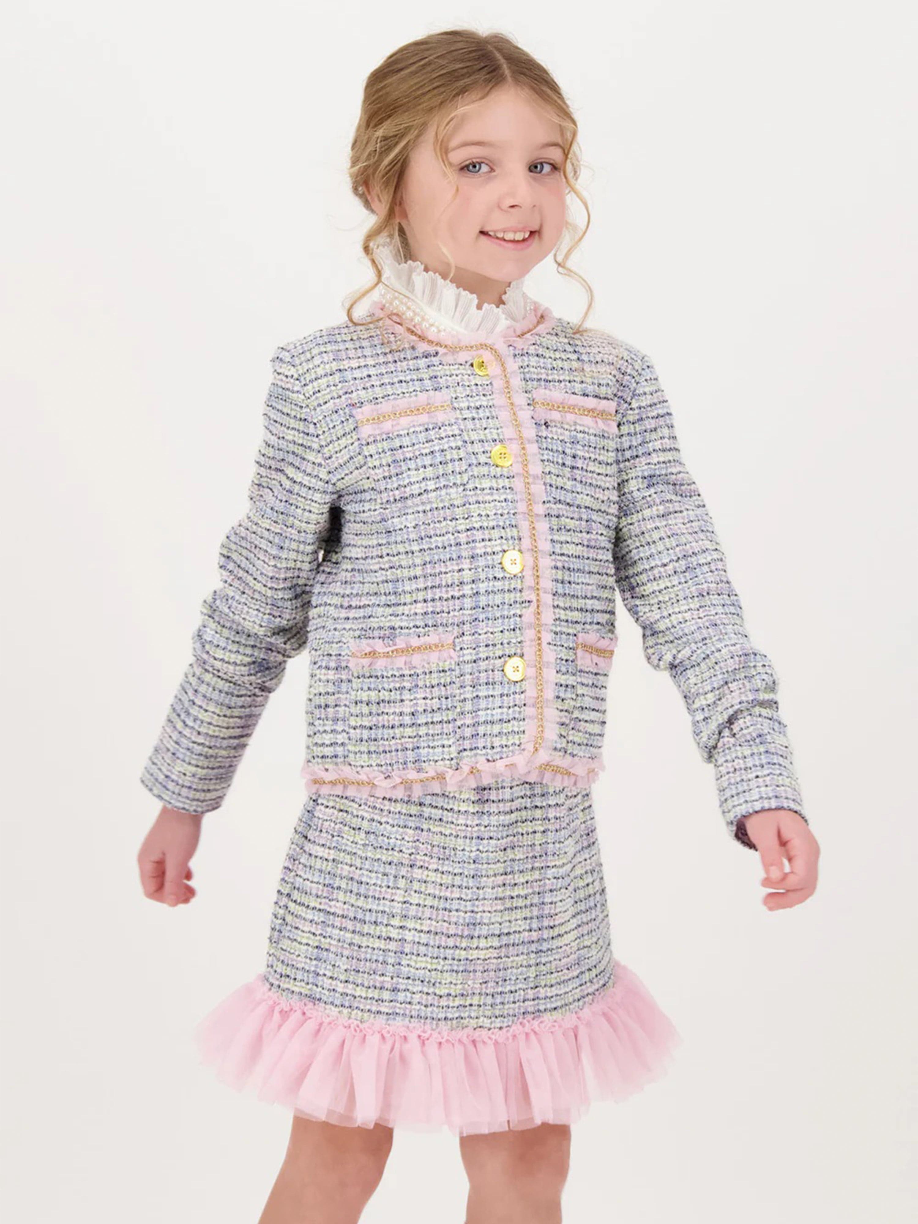 Girls Marylou Jacket and Skirt Set in Blue