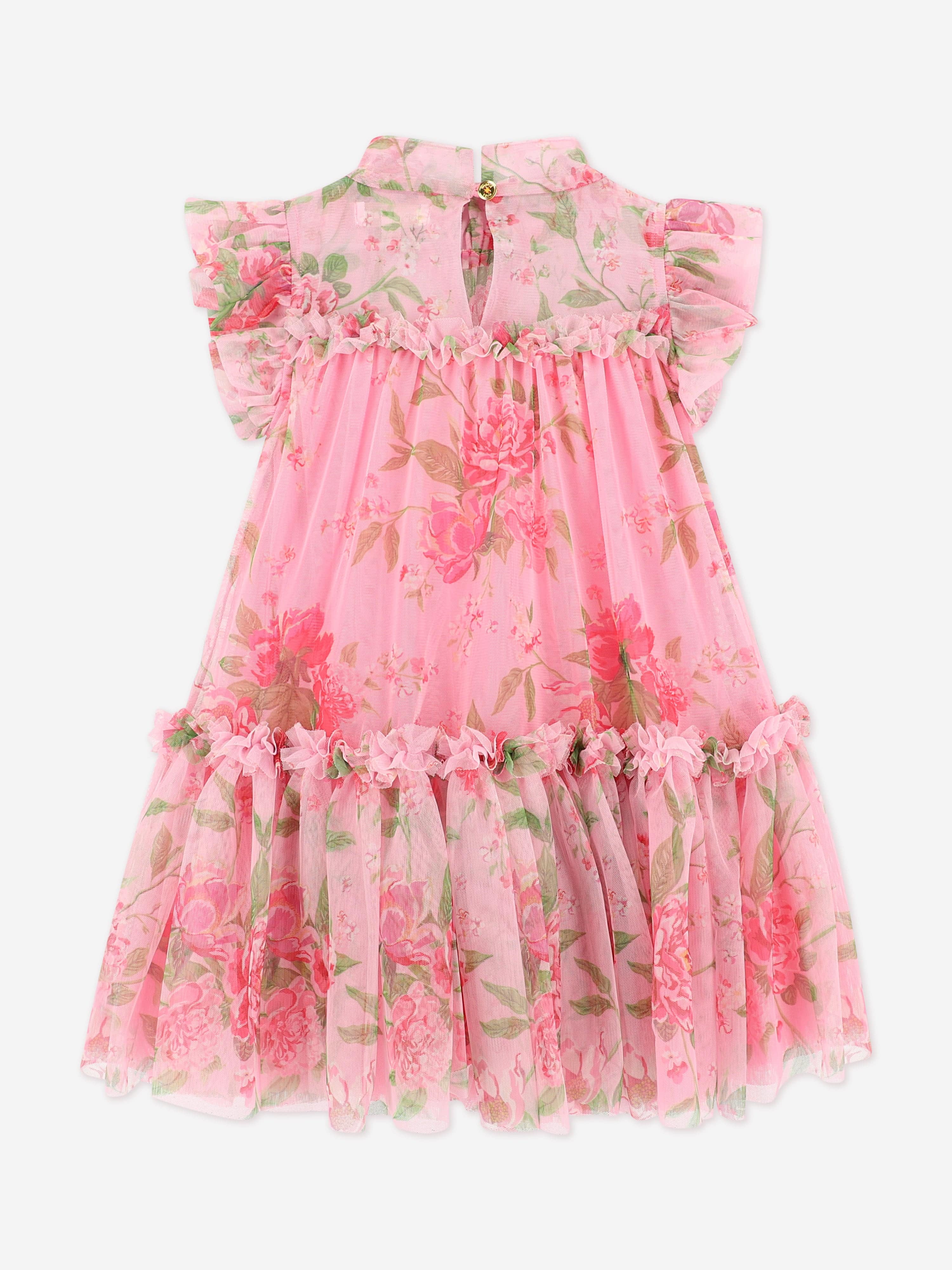 Girls Marigold Flower Dress in Pink