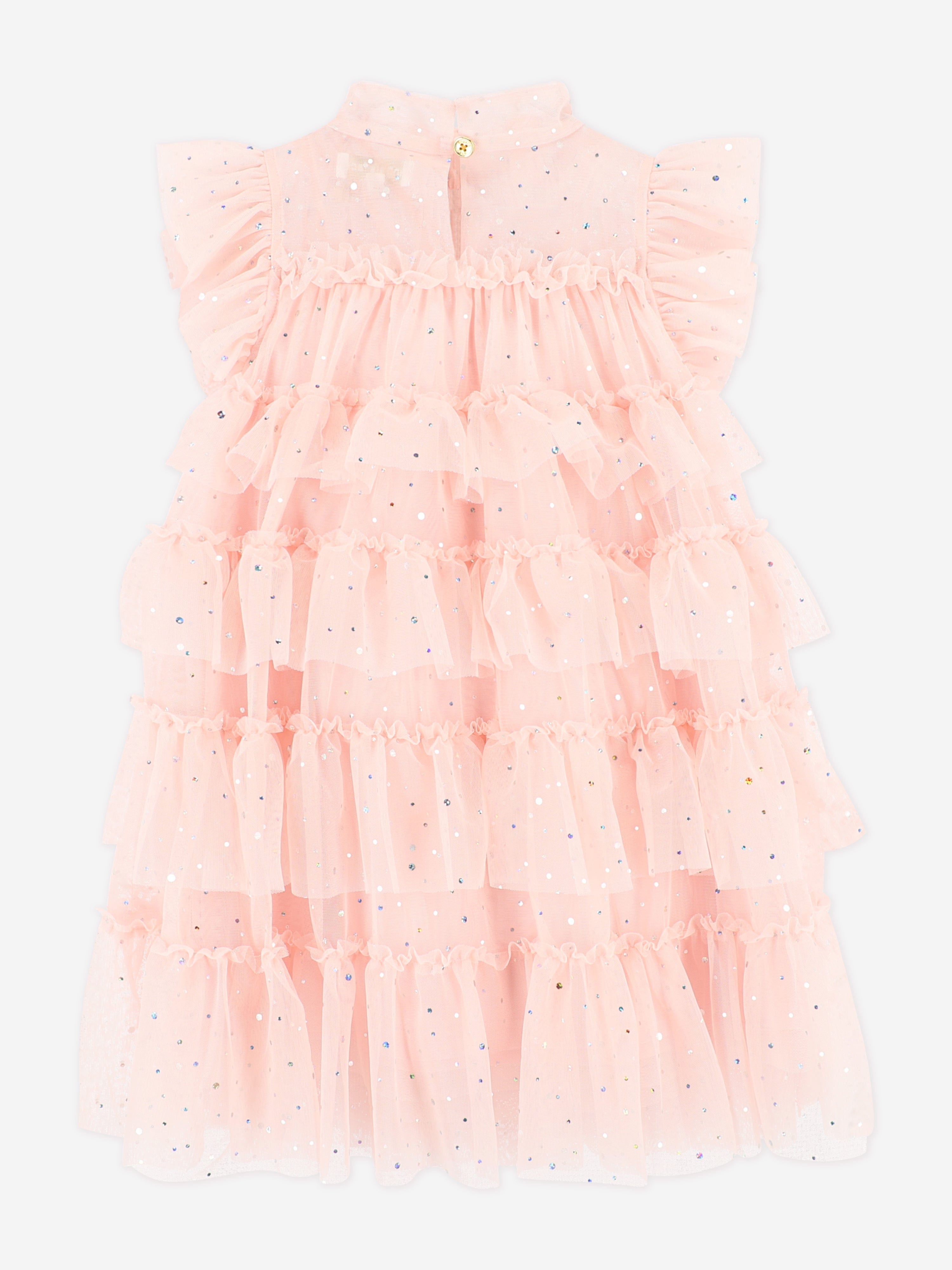 Girls Mitzi Sparkle Tiered Dress in Pink