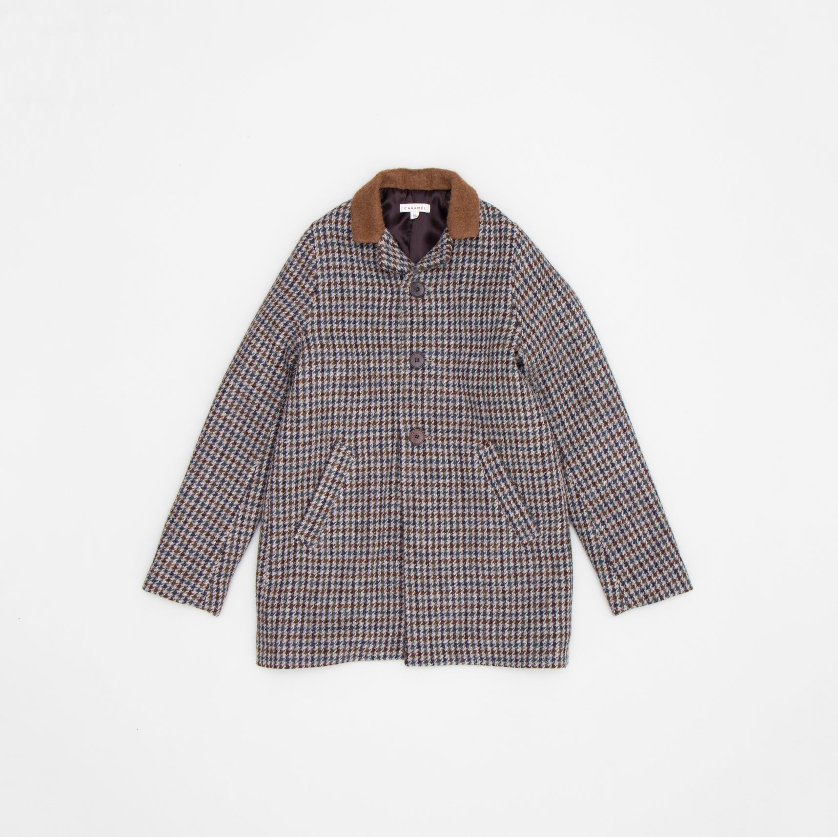 Boys & Girls Brown Check Wool Coat