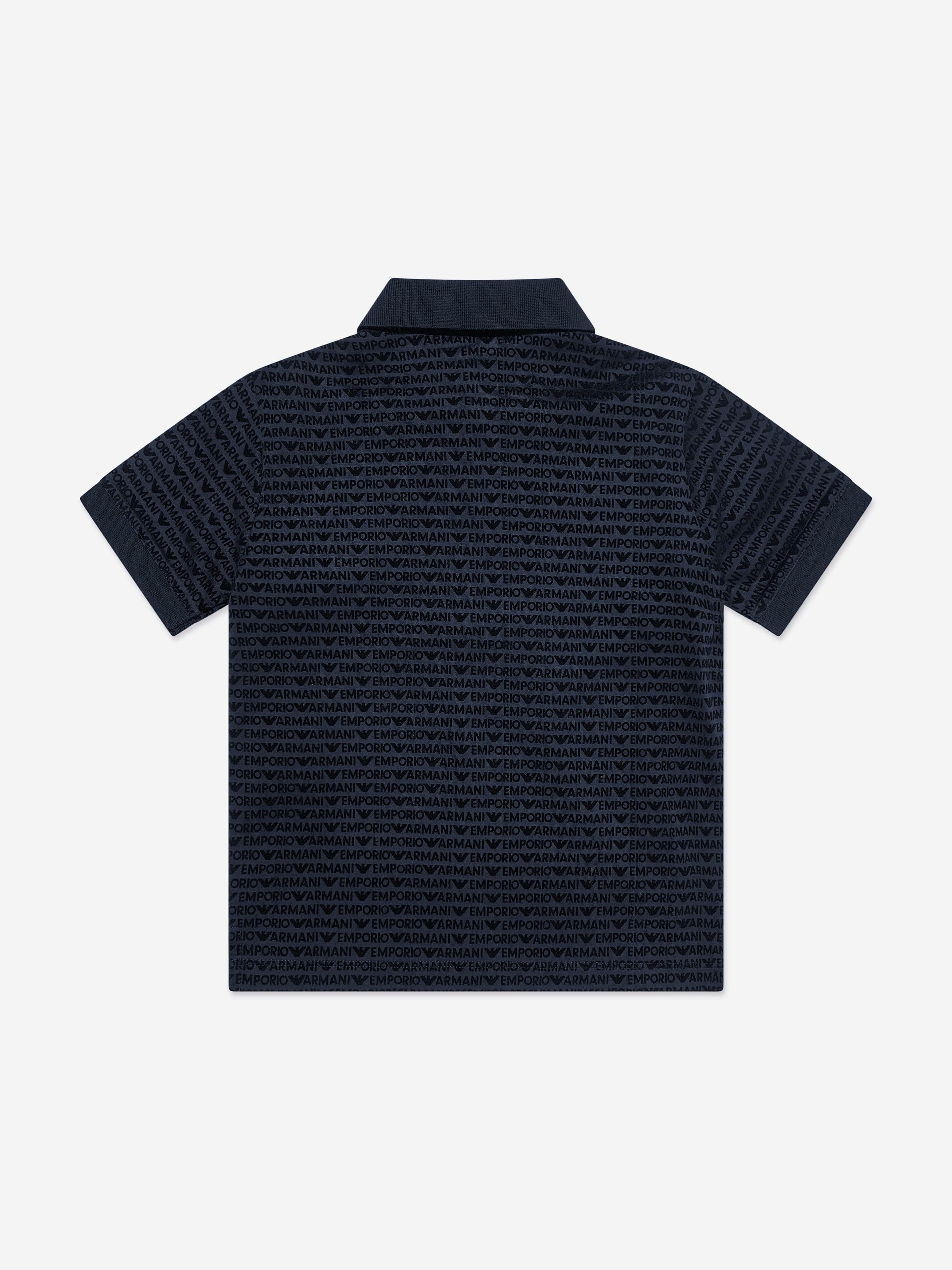Emporio Armani Boys Logo Polo Shirt in Navy