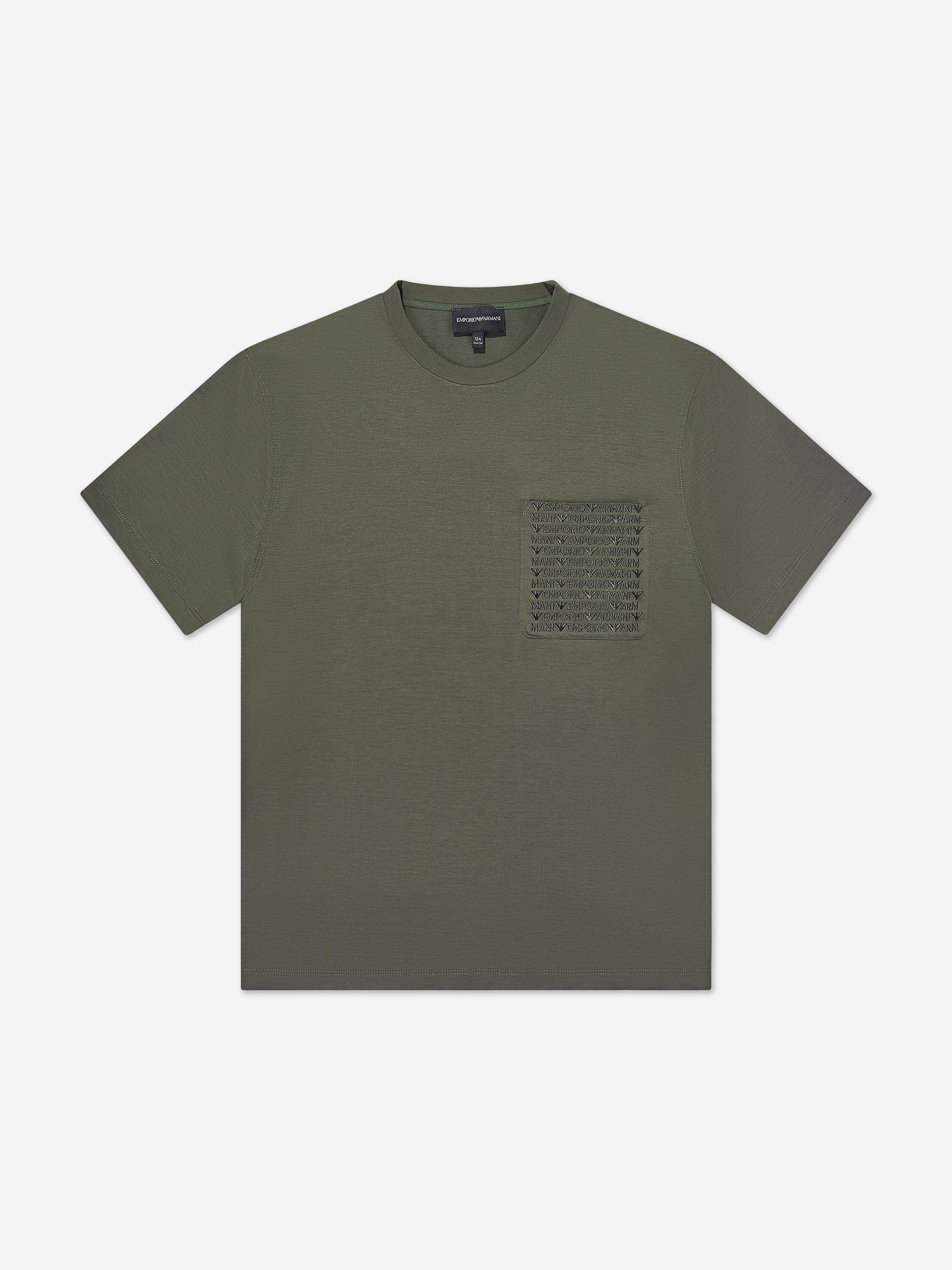 Emporio Armani Boys Logo T-Shirt in Green