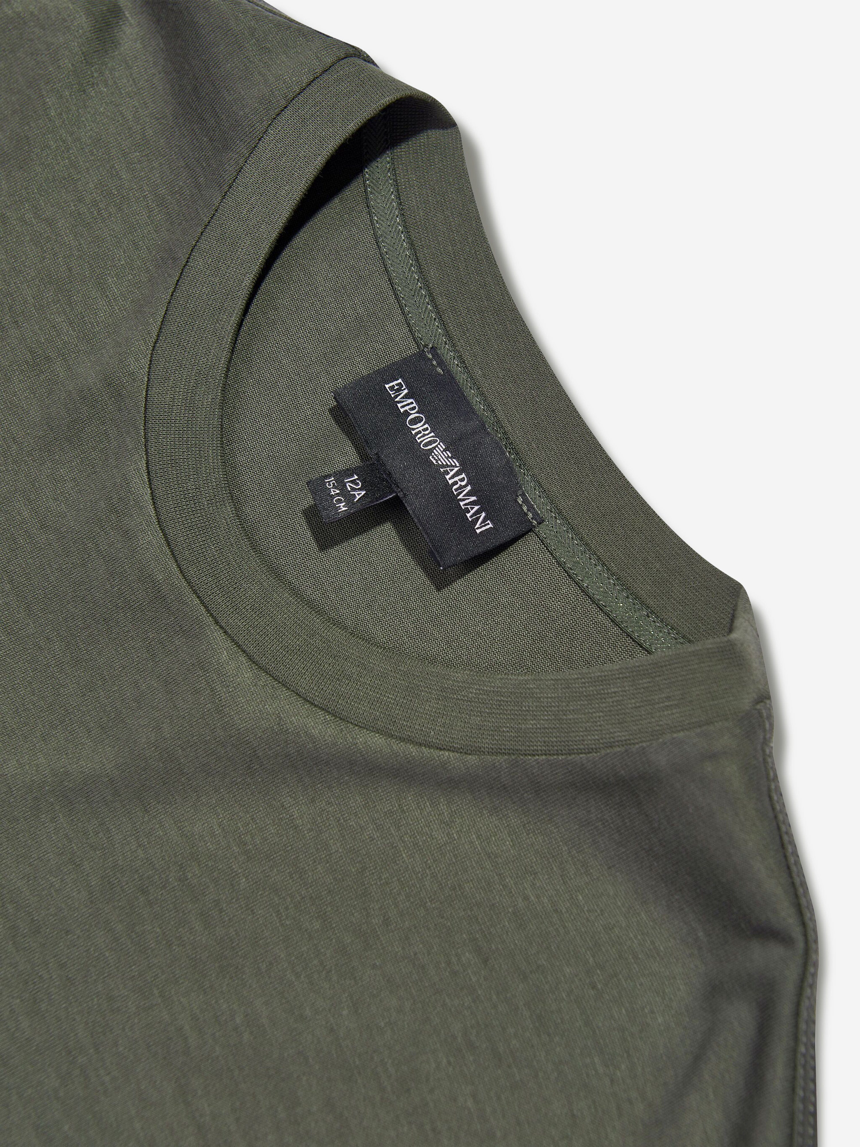 Emporio Armani Boys Logo T-Shirt in Green