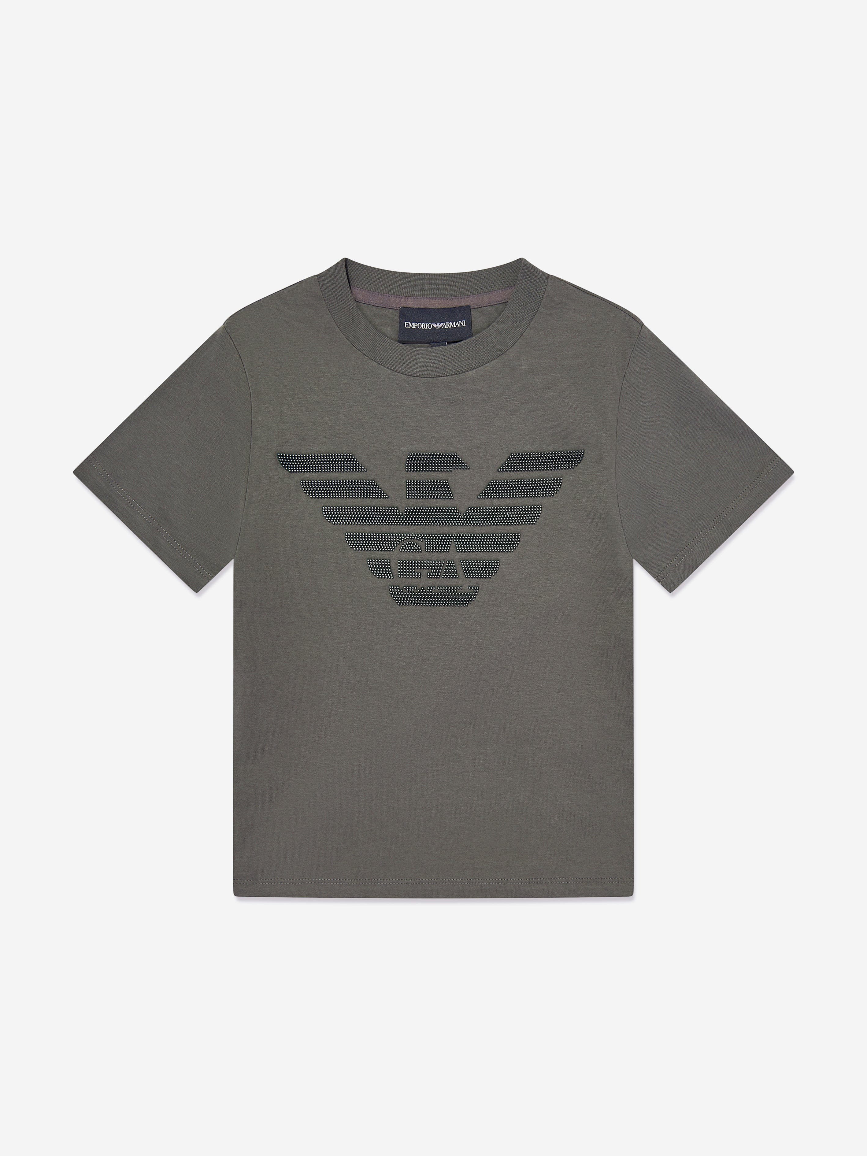 Emporio Armani Boys Logo T-Shirt in Brown