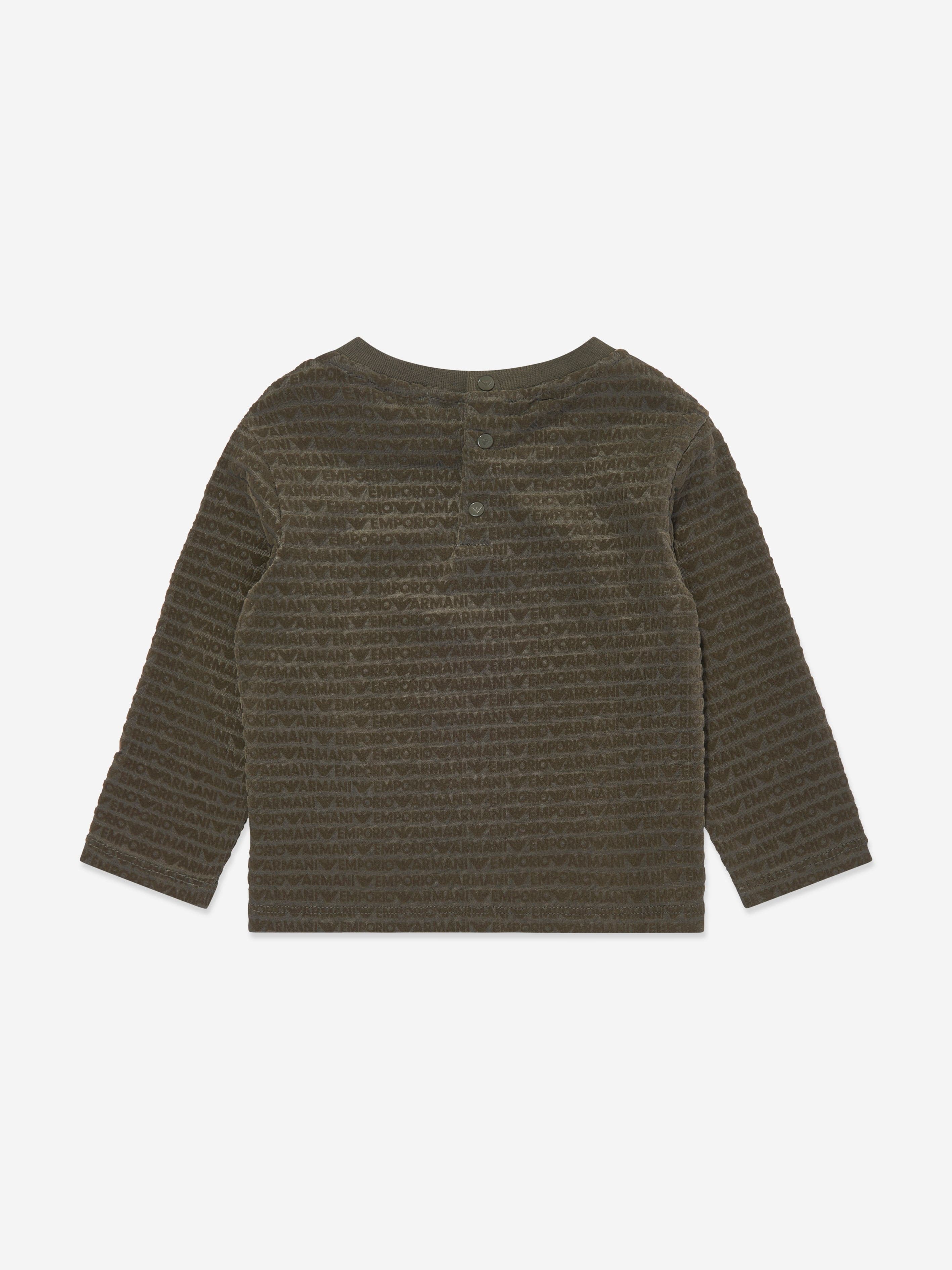 Emporio Armani Baby Boys Long Sleeve T-Shirt in Green