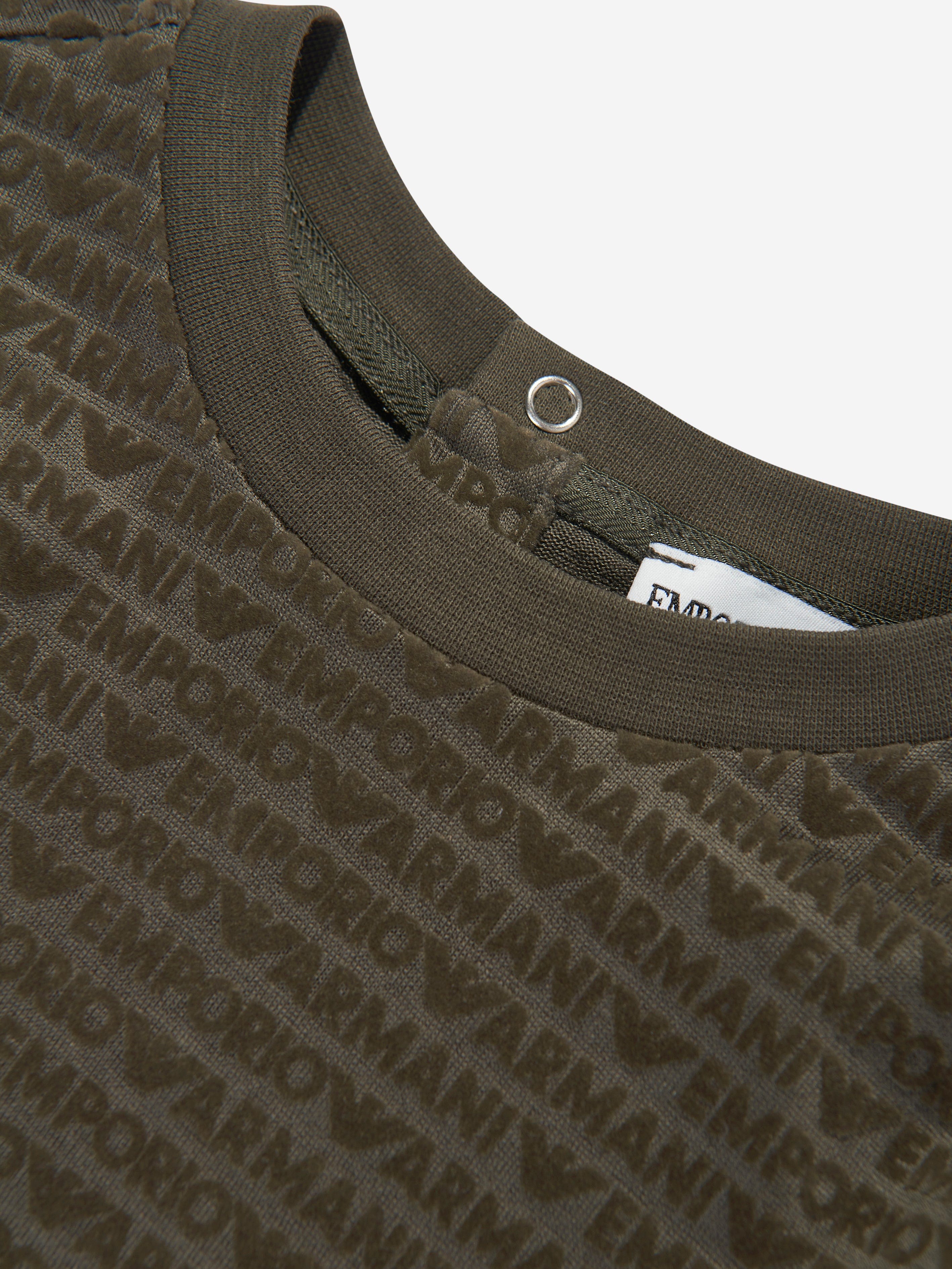 Emporio Armani Baby Boys Long Sleeve T-Shirt in Green