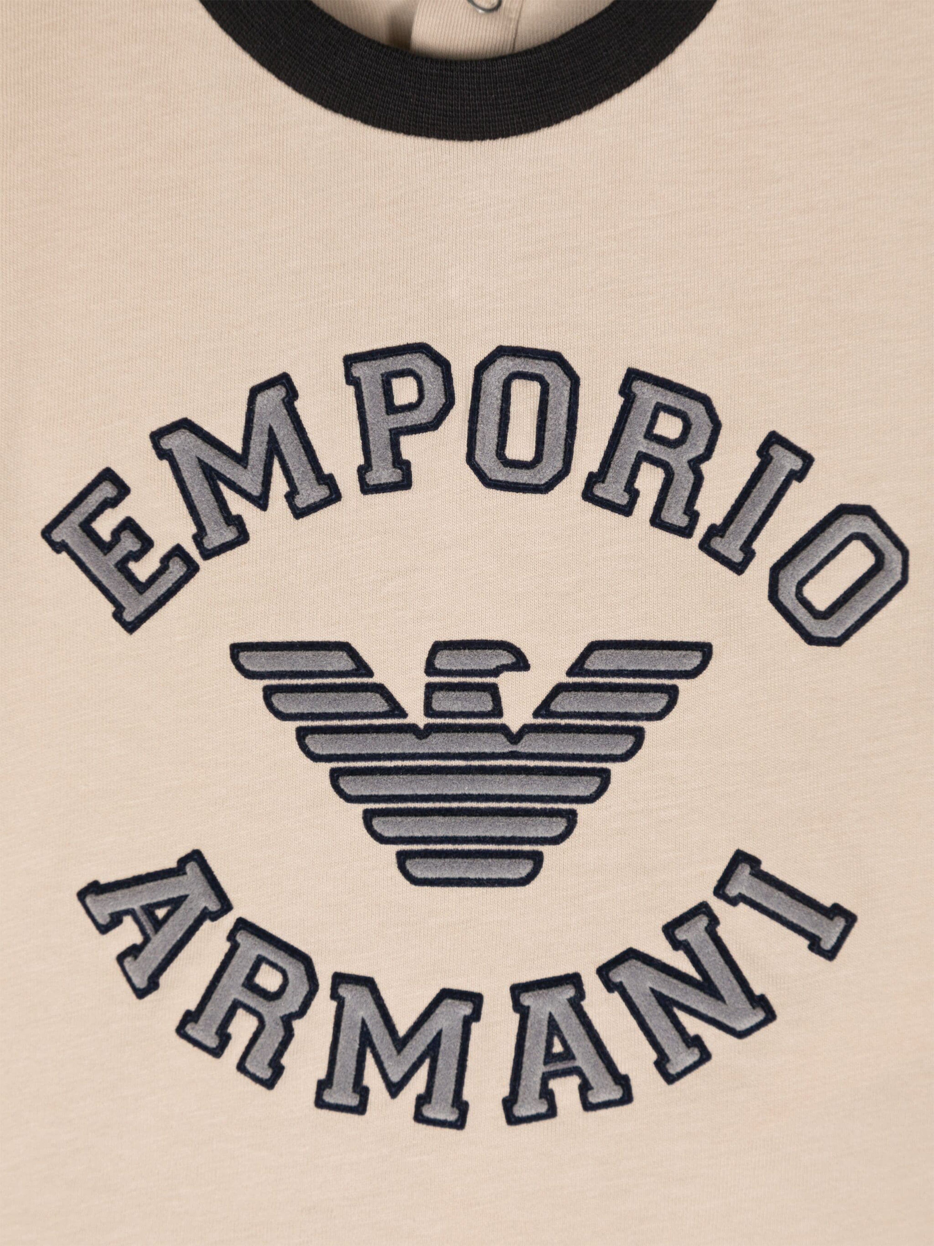 Emporio Armani Baby Boys Logo T-Shirt in Beige