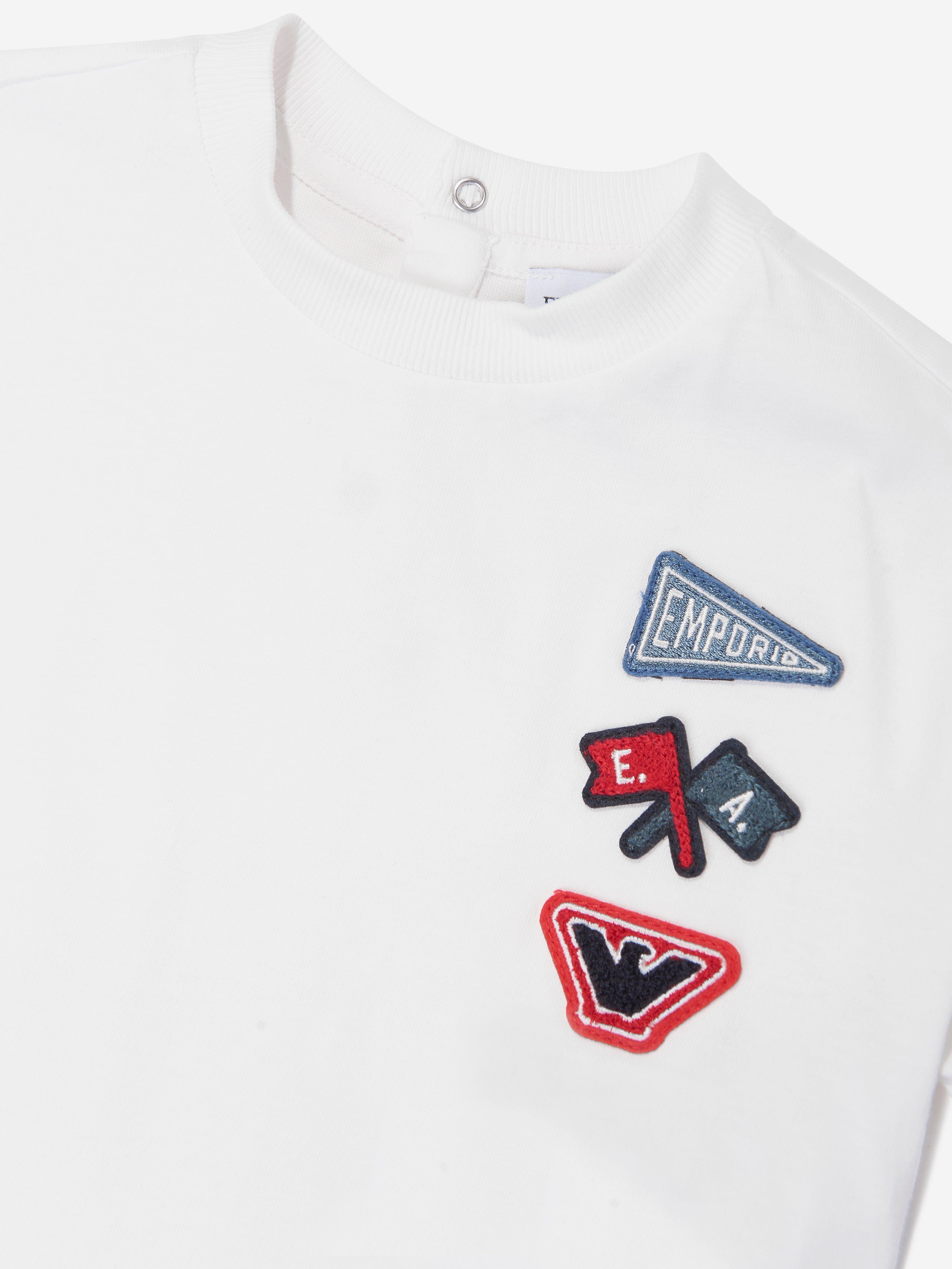 Emporio Armani Baby Boys Applique T-Shirt in White
