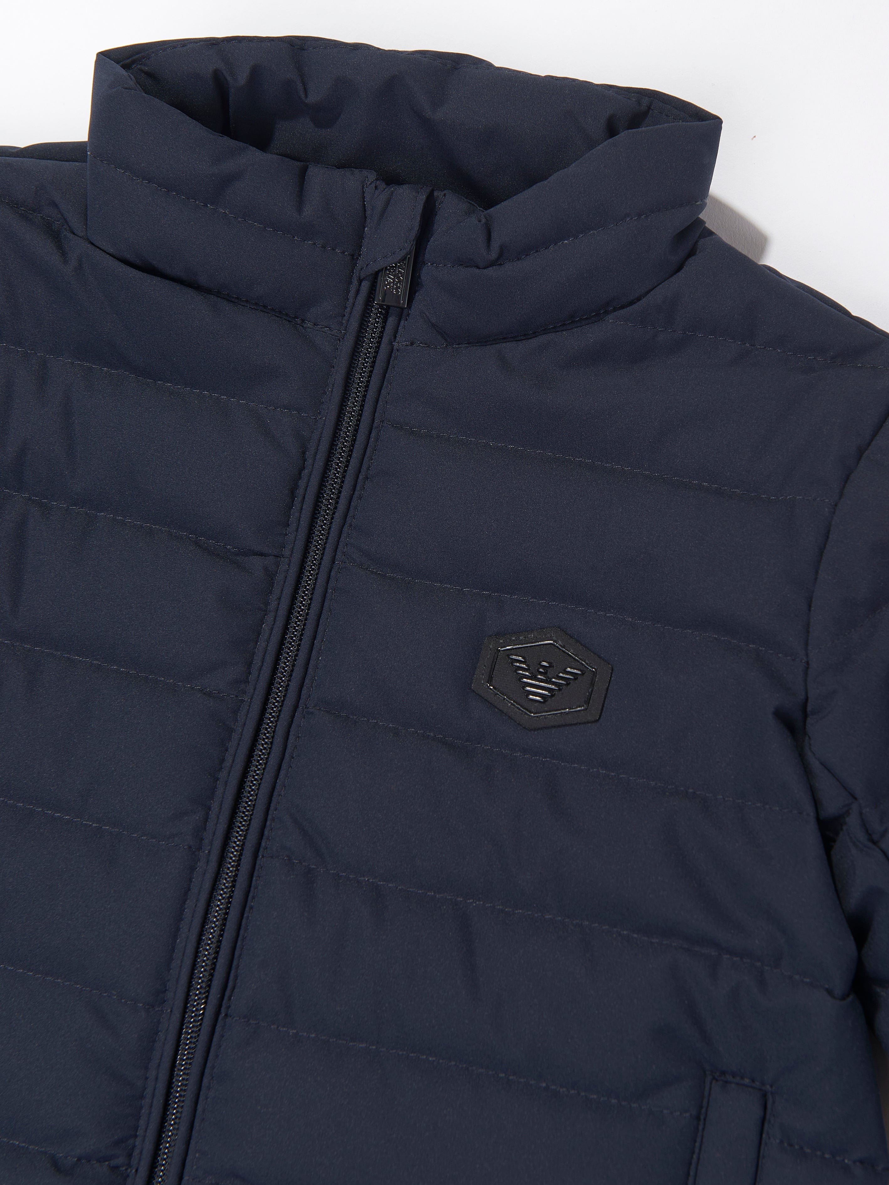 Emporio Armani Baby Boys Down Padded Puffer Jacket in Navy
