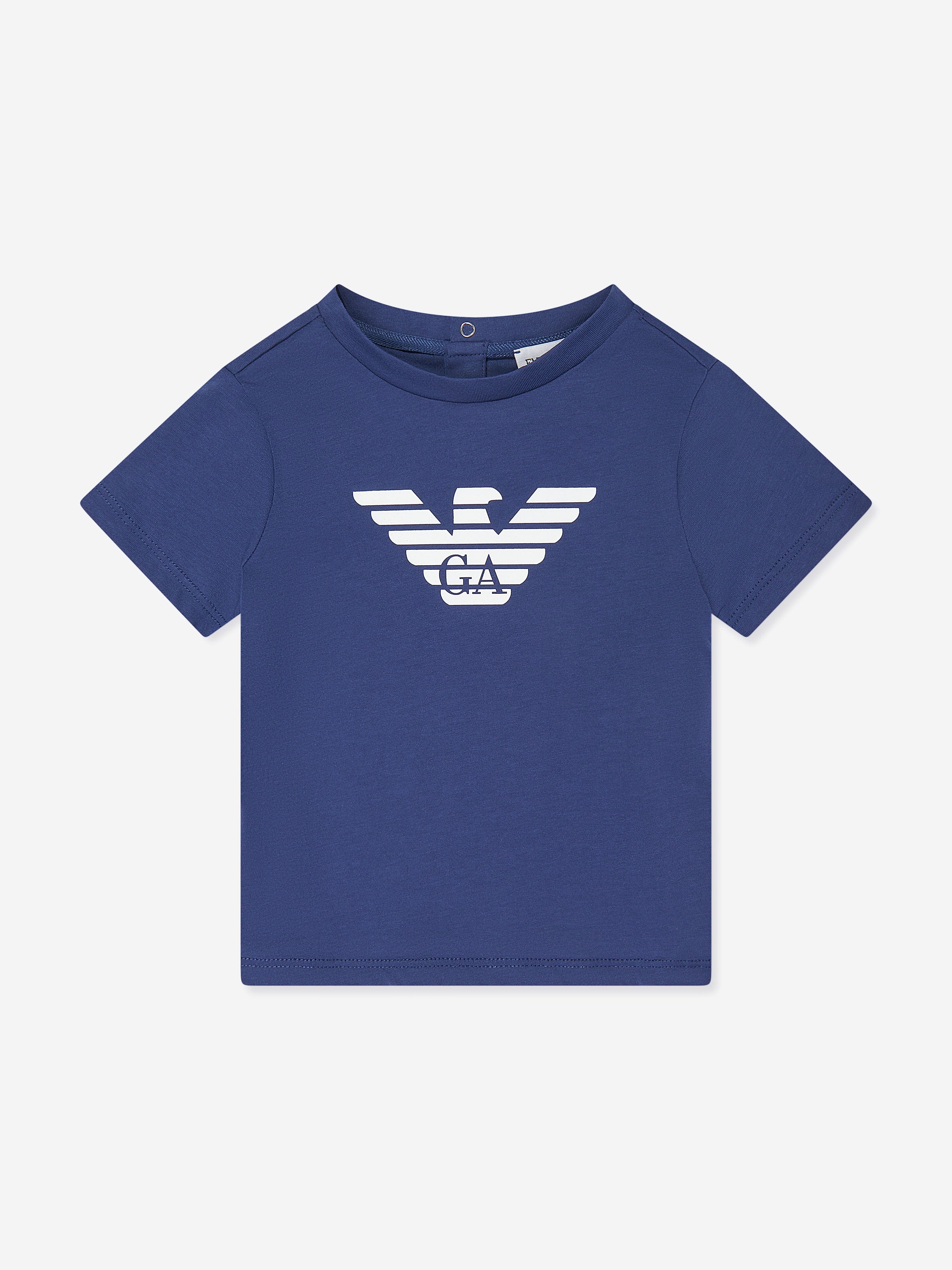 Emporio Armani Baby Boys Logo T-Shirt in Blue