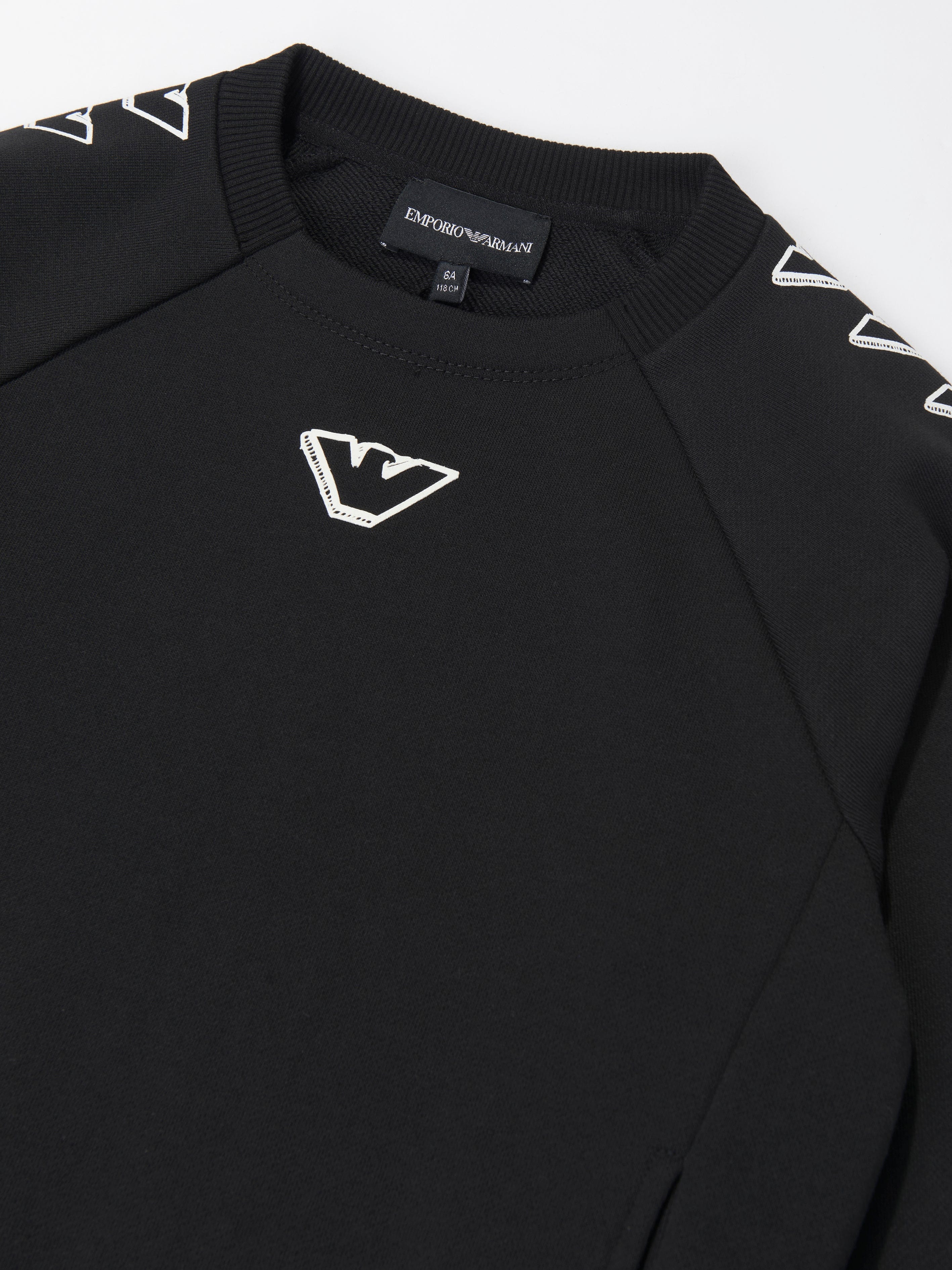 Emporio Armani Boys Logo Sweatshirt in Black