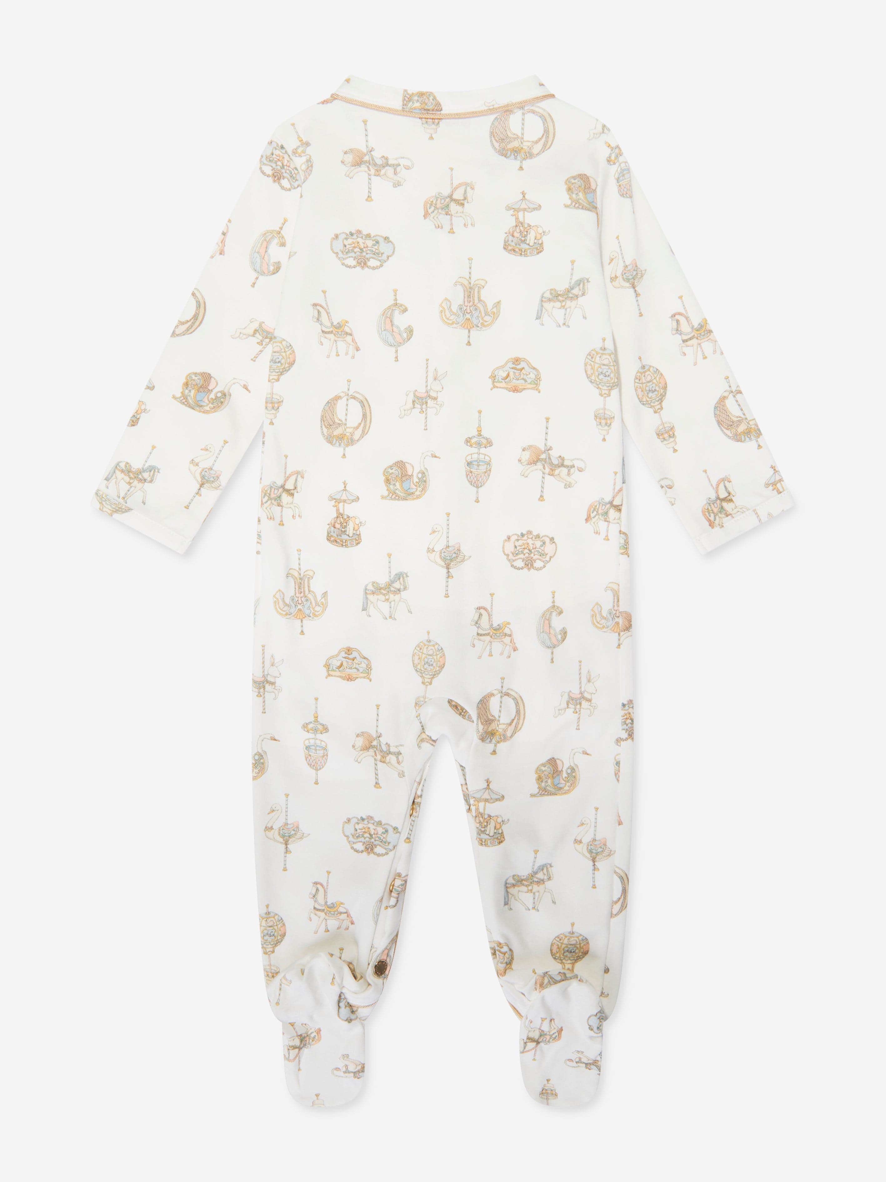Atelier Choux Baby Carousel Classic Playsuit in White