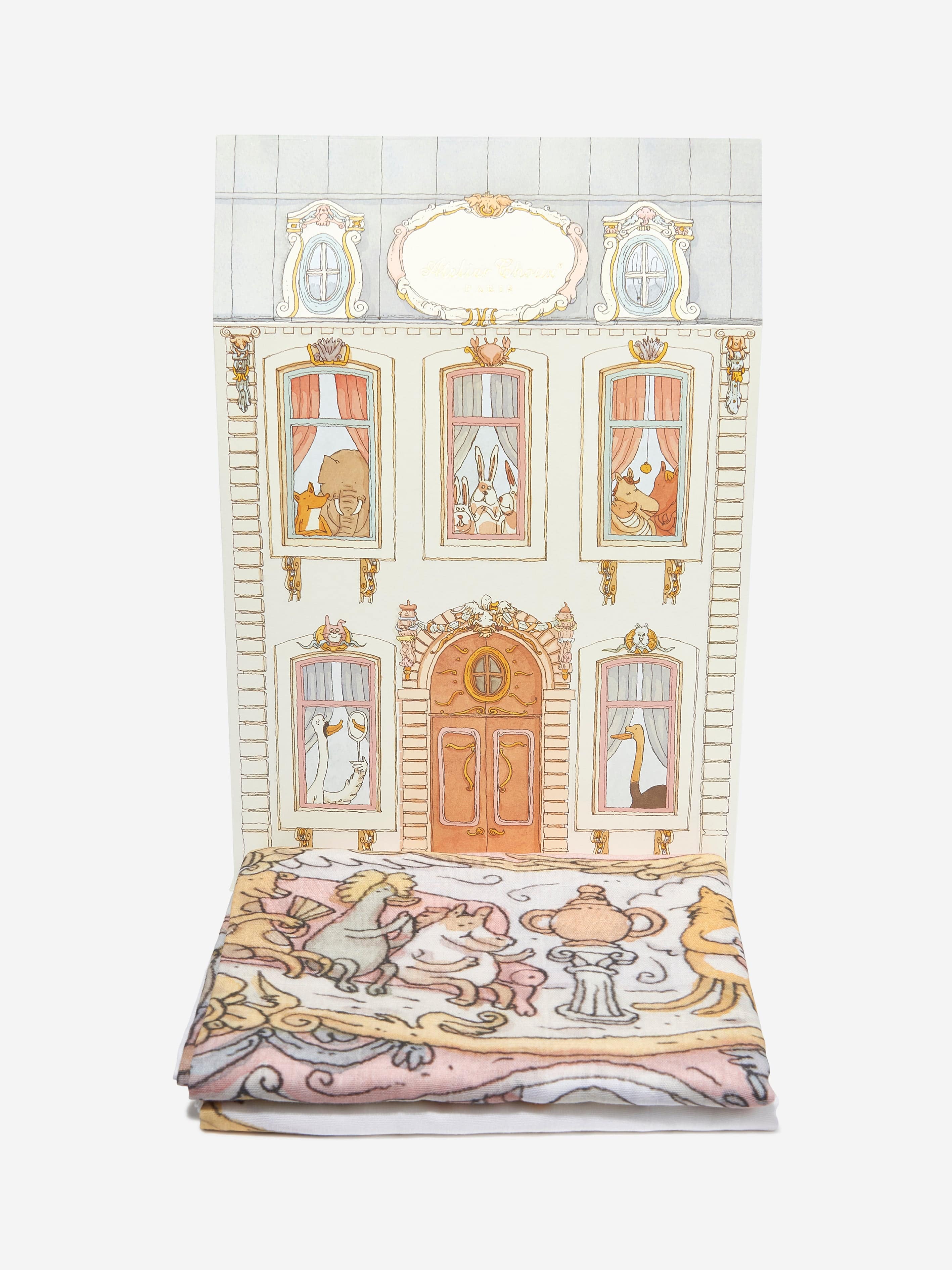 Atelier Choux Baby Girls Grand Carousel Swaddle in Pink (200cm)