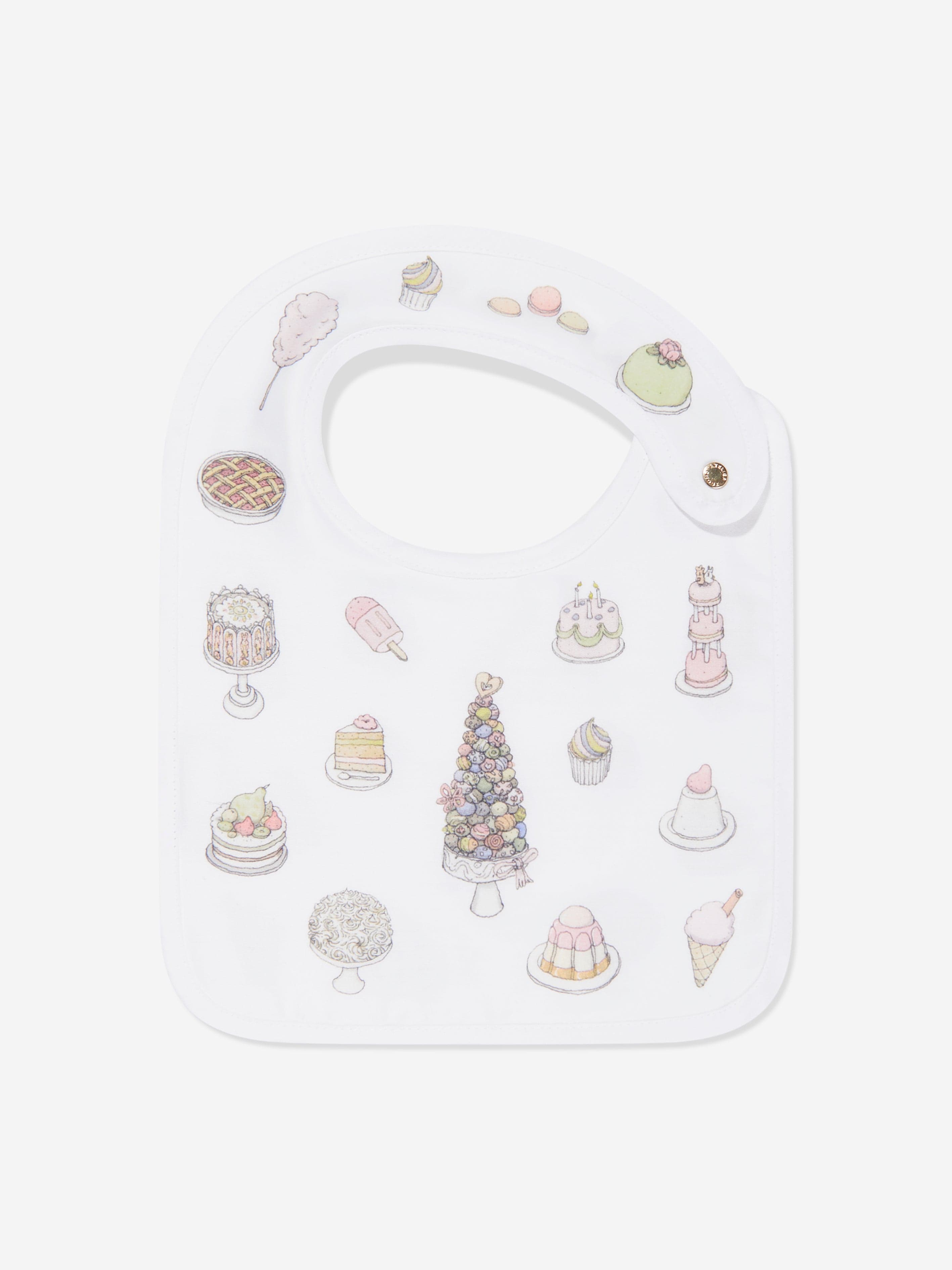 Atelier Choux Baby Girls Sweetie Pie Carré and Satin Bibs Set in Pink