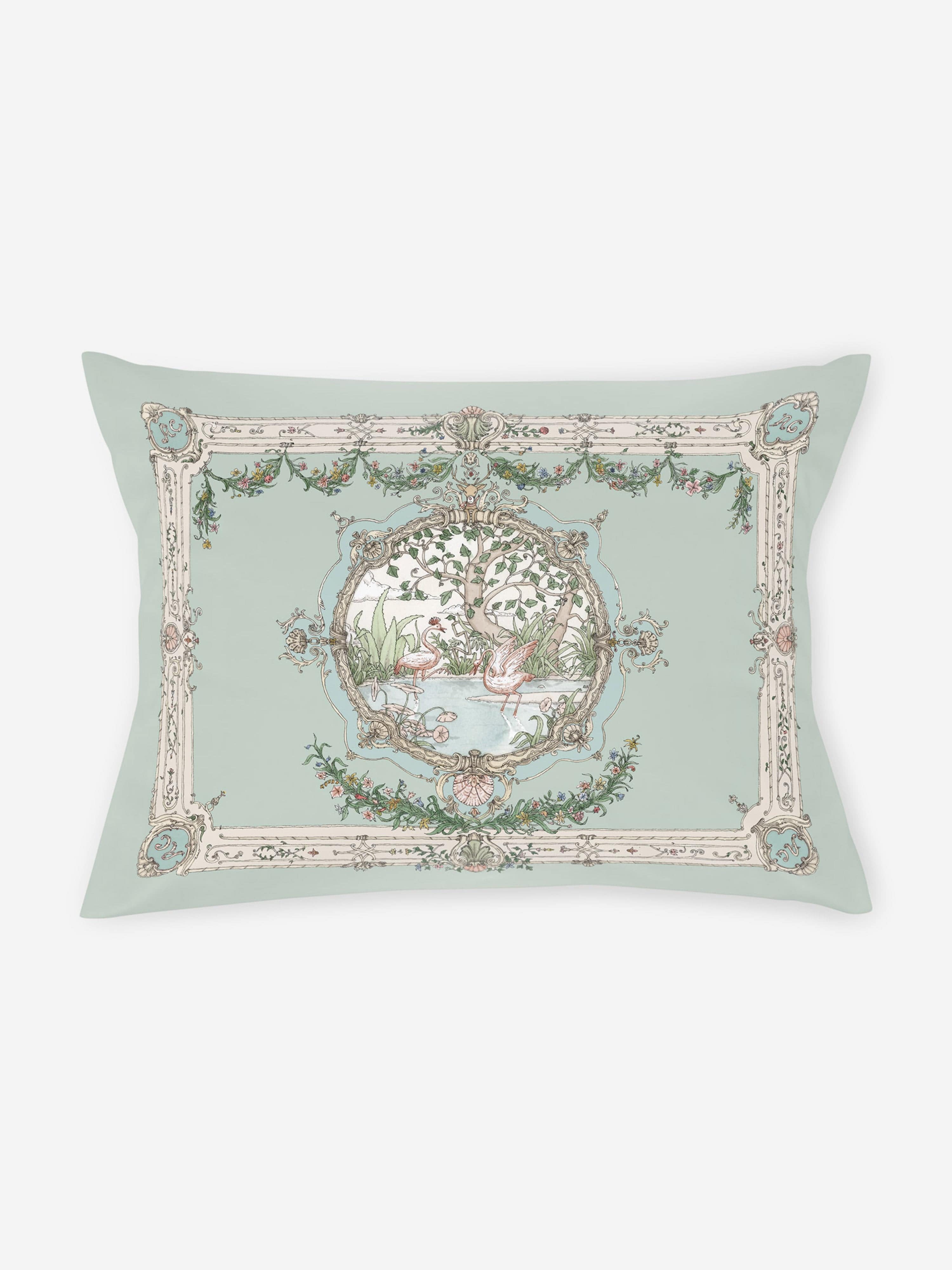 Atelier Choux Baby Tapestry Satin Pillow Cover in Green (40 cm x 30 cm)