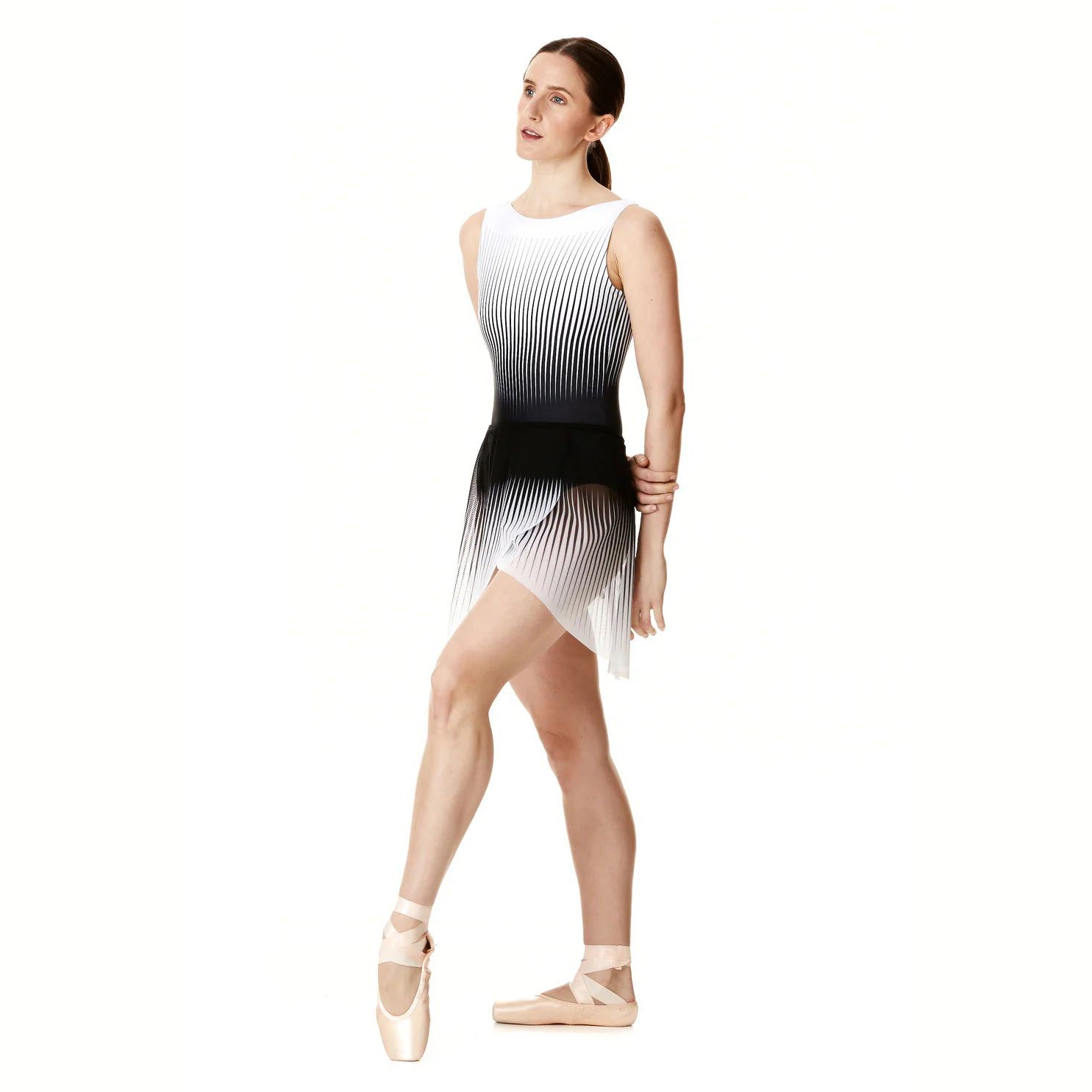 Women White & Black Ballet Skirt(AVID SKIRT/WHITE TO BLACK)