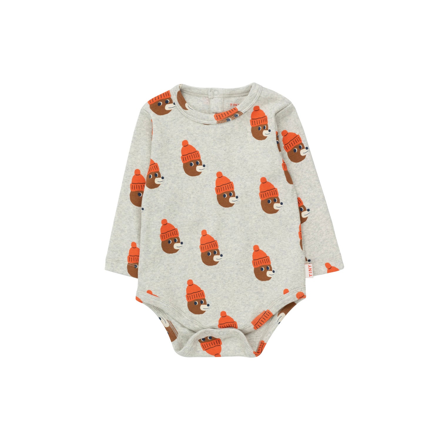 Boys & Girls Grey Printed Cotton Babysuit