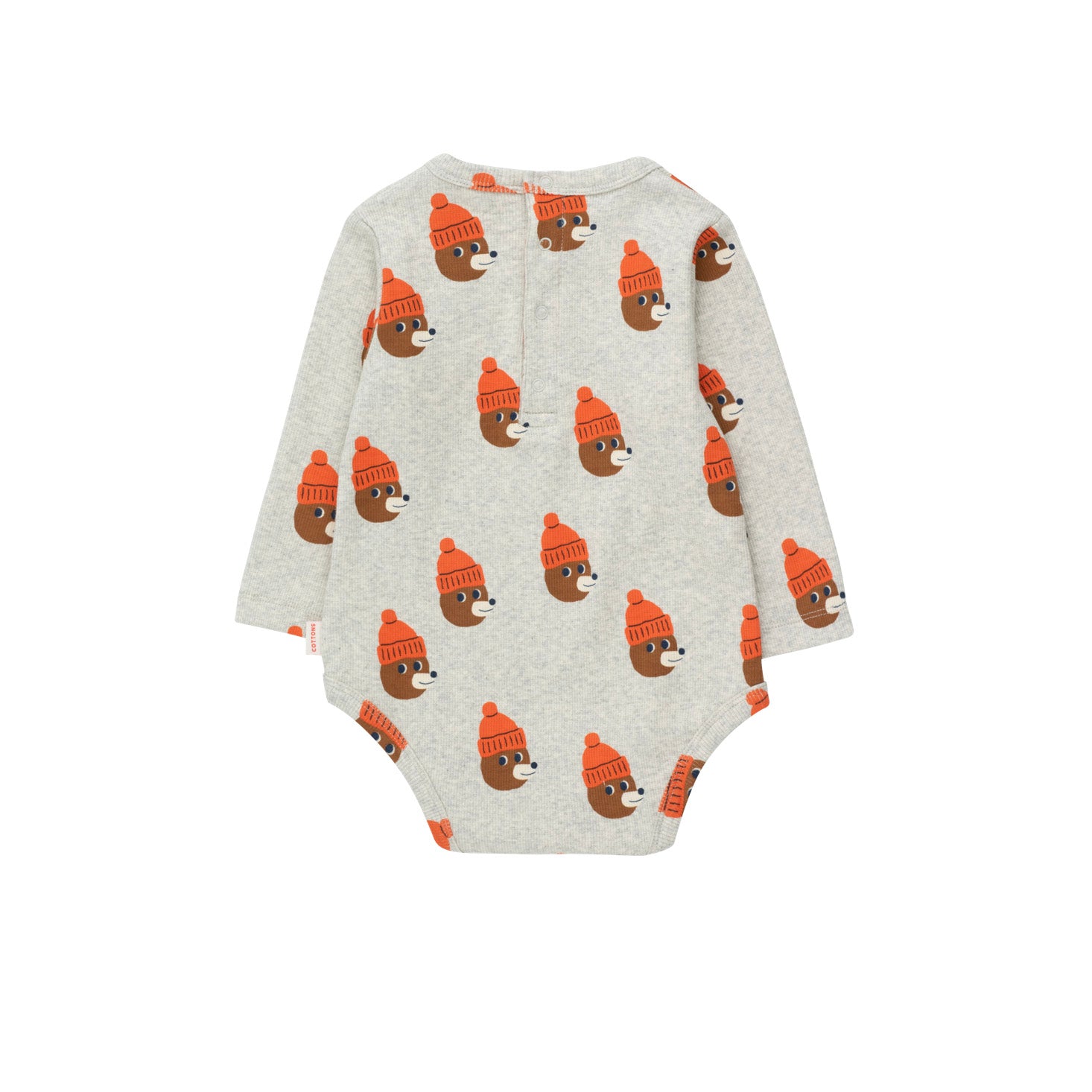 Boys & Girls Grey Printed Cotton Babysuit