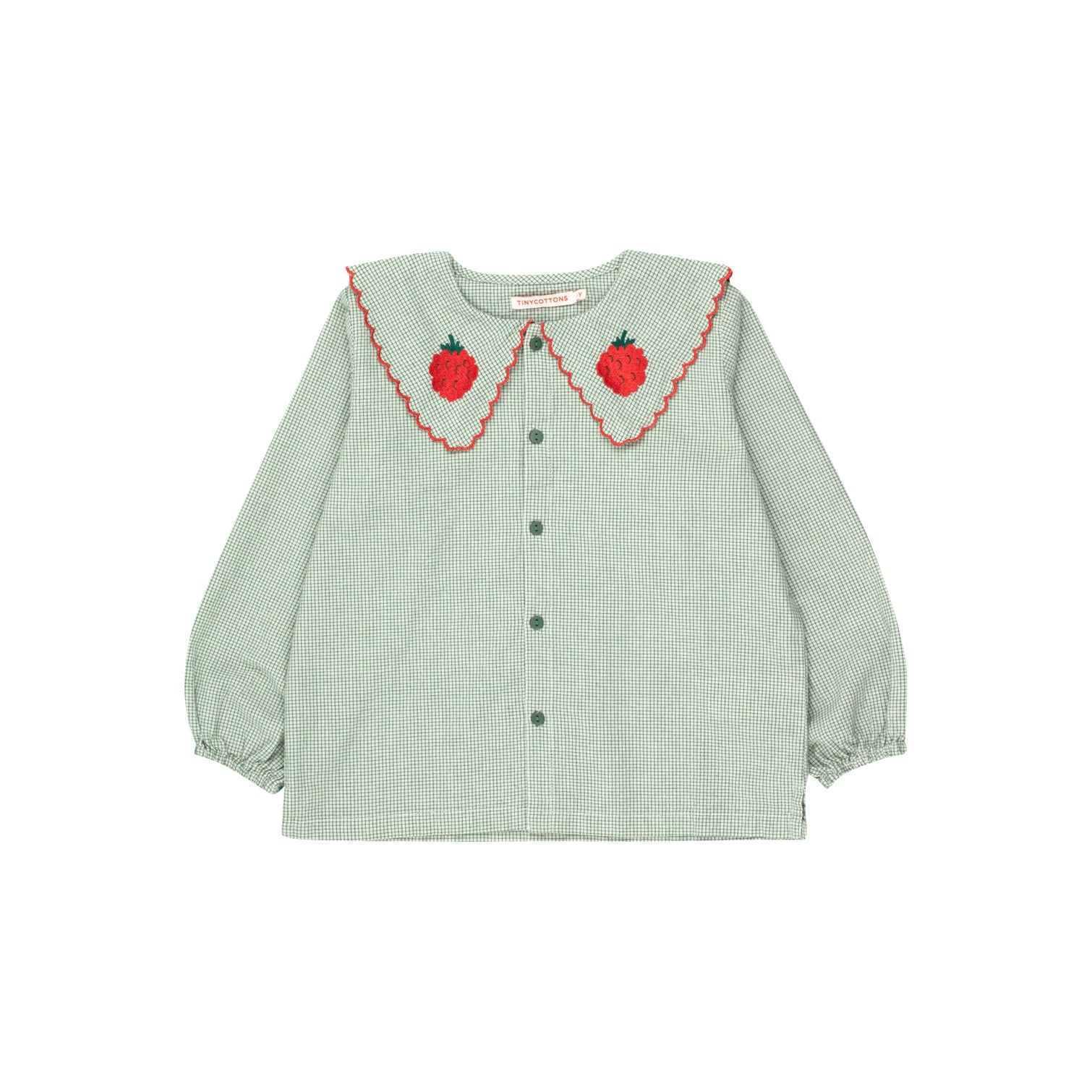Girls Green Check Cotton Shirt