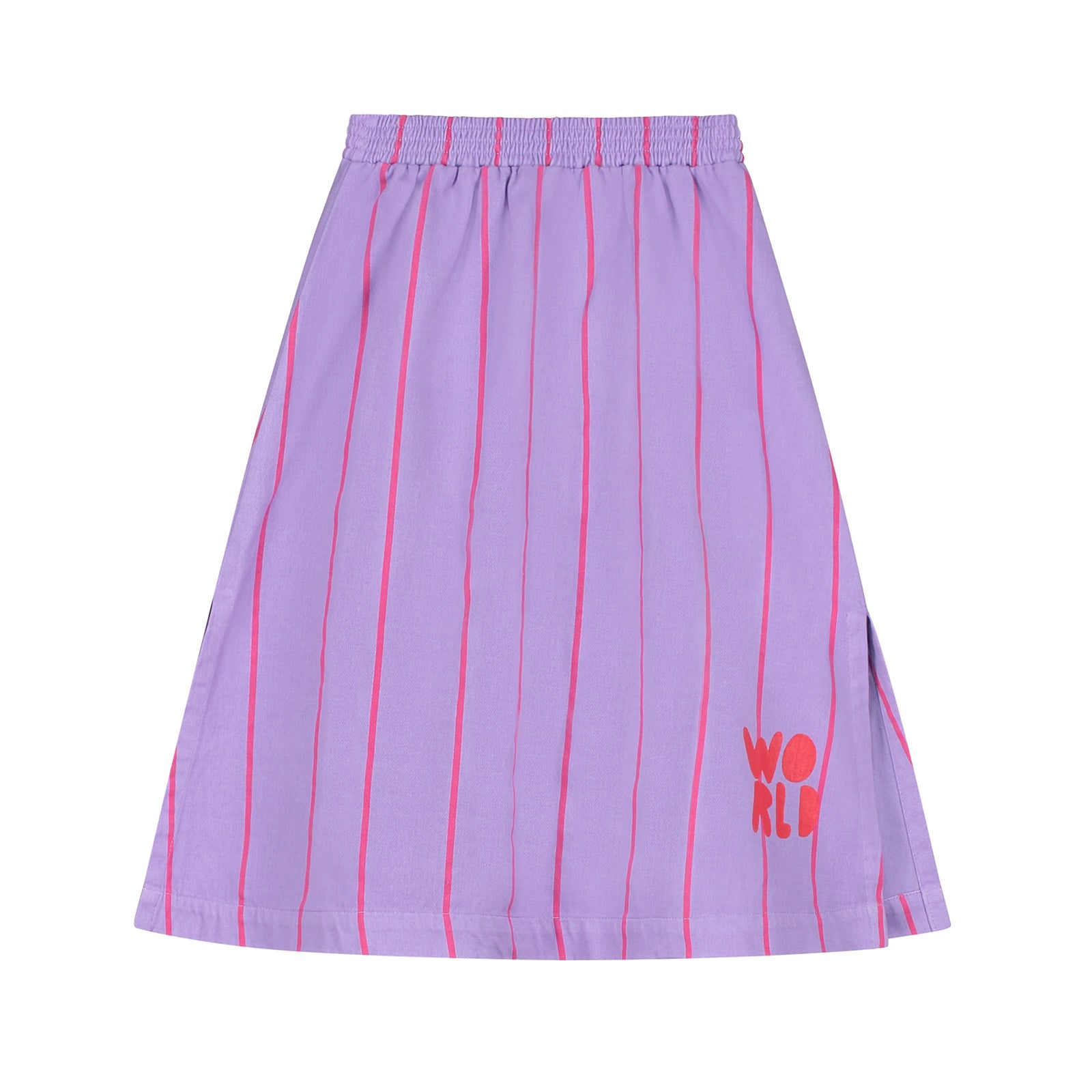 Girls Lilac Stripes Cotton Skirt