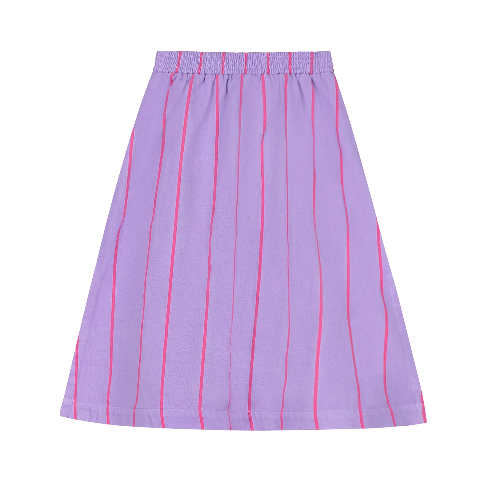 Girls Lilac Stripes Cotton Skirt