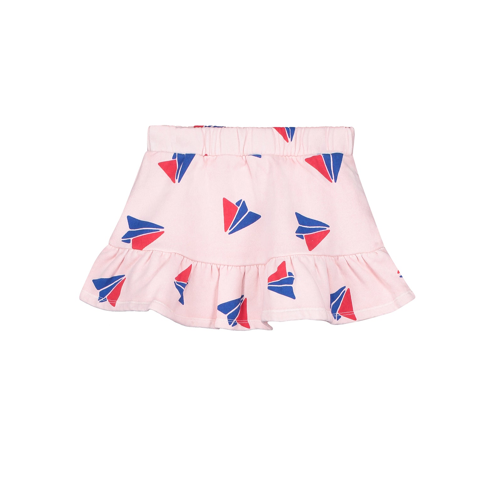 Girls Pink Printed Cotton Skirt