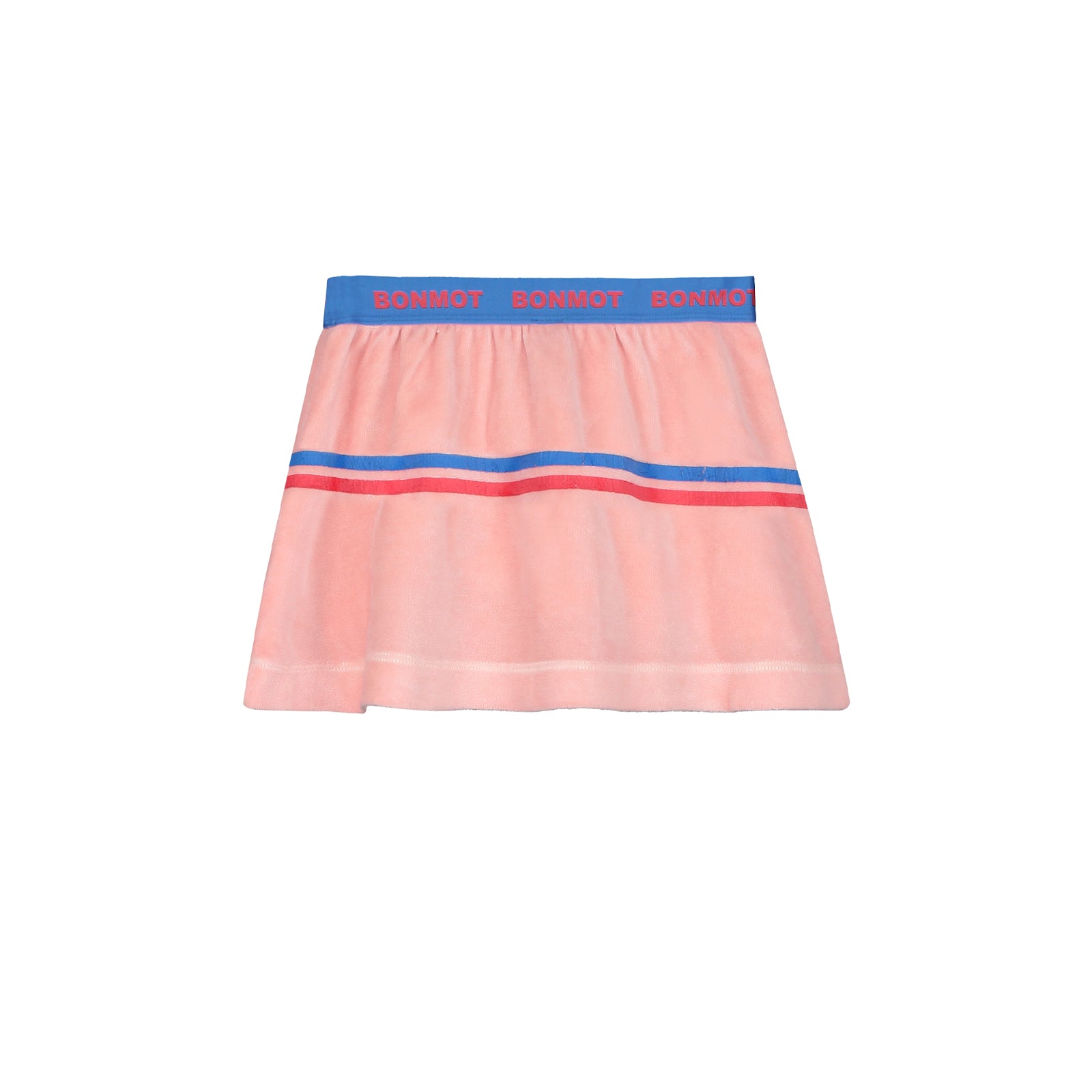 Girls Pink Logo Velvet Skirt