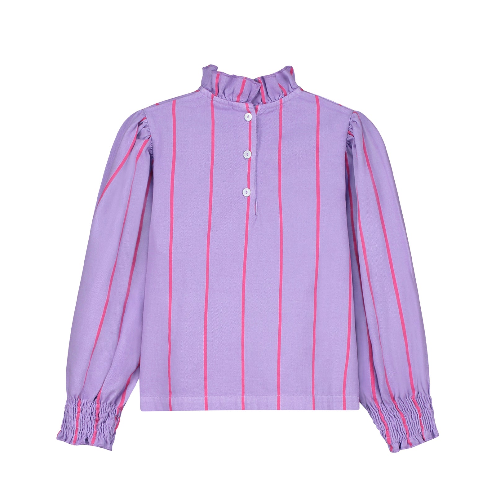 Girls Lilac Stripes Cotton Shirt