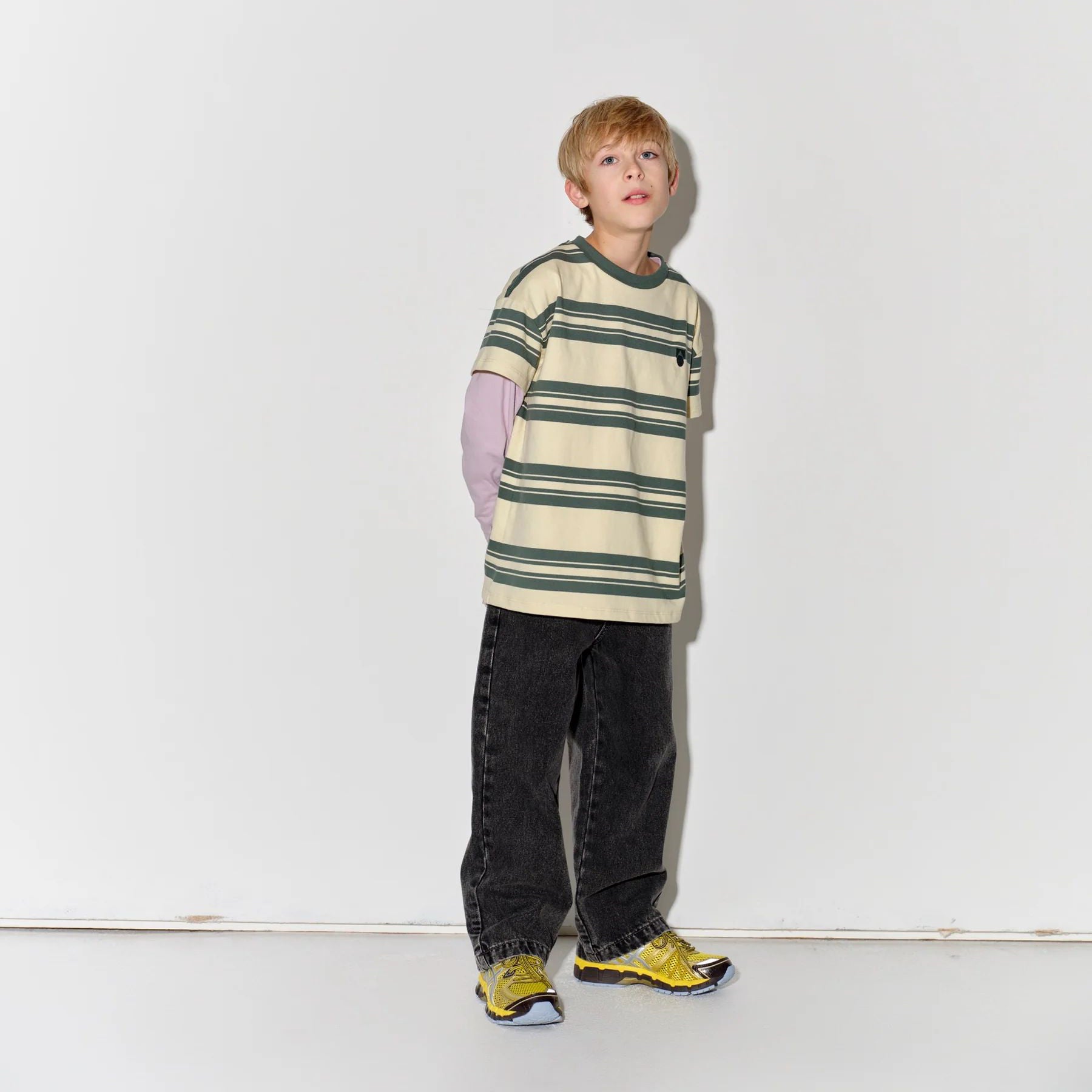 Boys & Girls Yellow Stripes Cotton T-Shirt