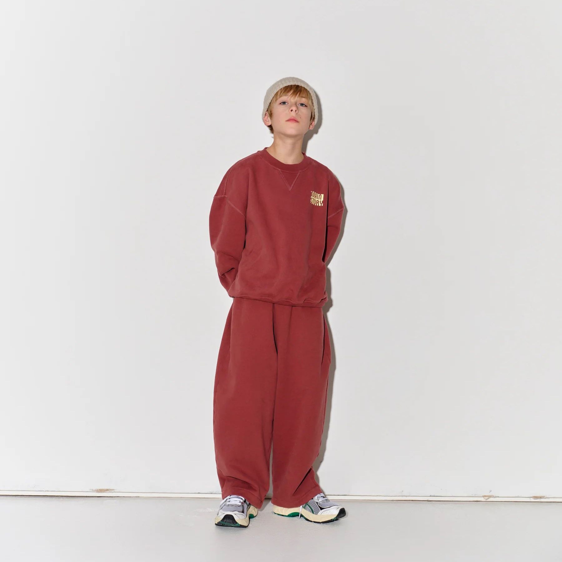 Boys & Girls Wine Red Cotton Sweatshirt