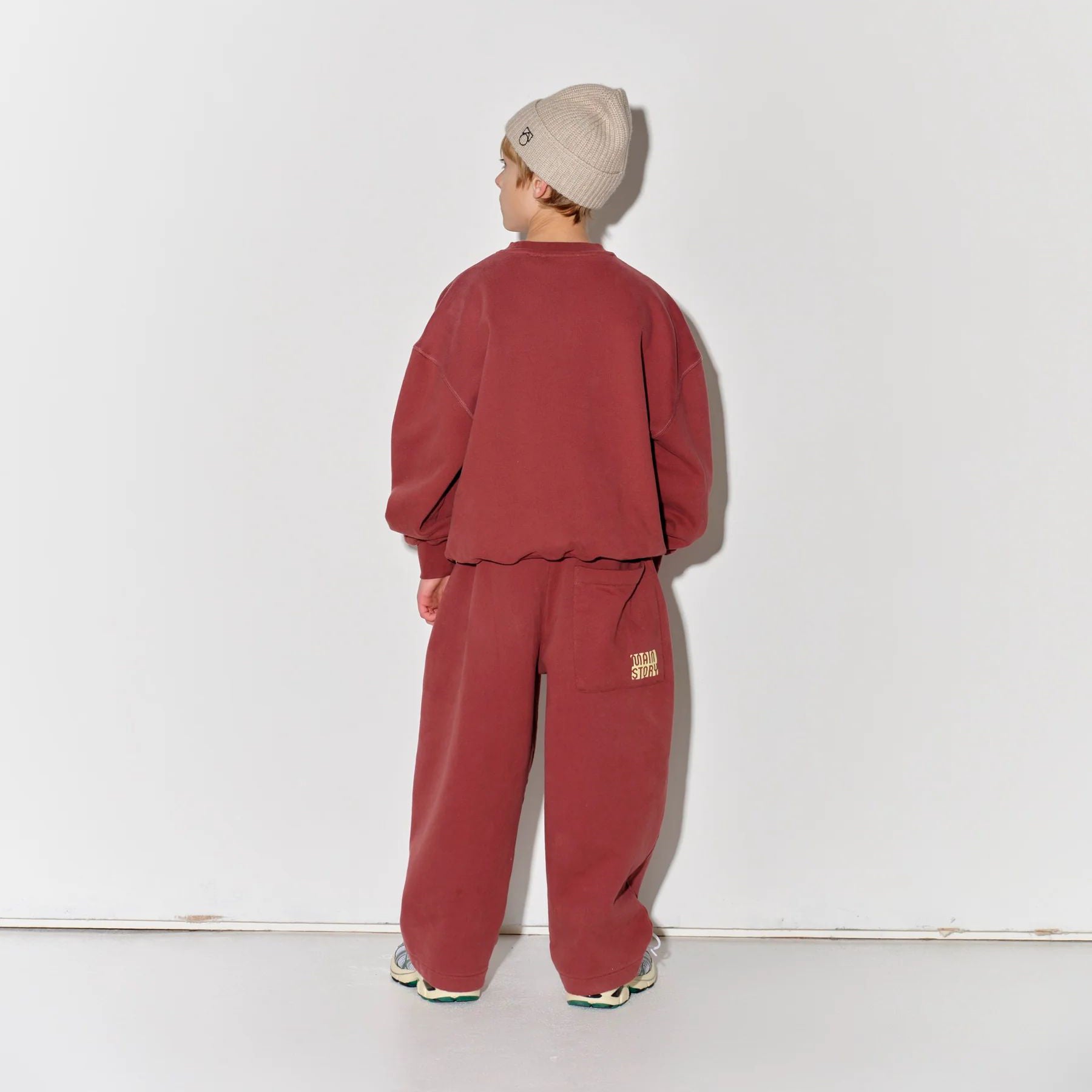Boys & Girls Wine Red Cotton Sweatshirt