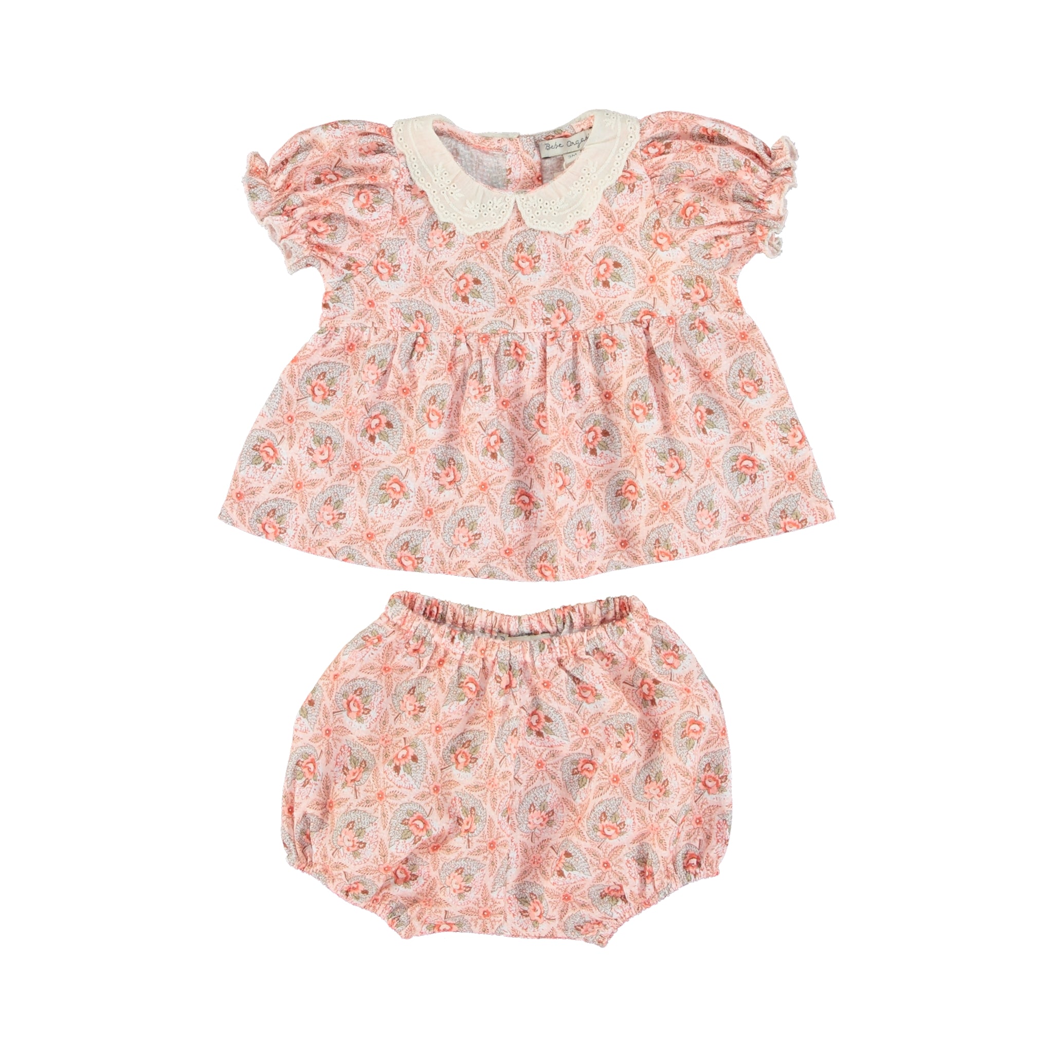 Baby Girls Pink Flower Cotton Set