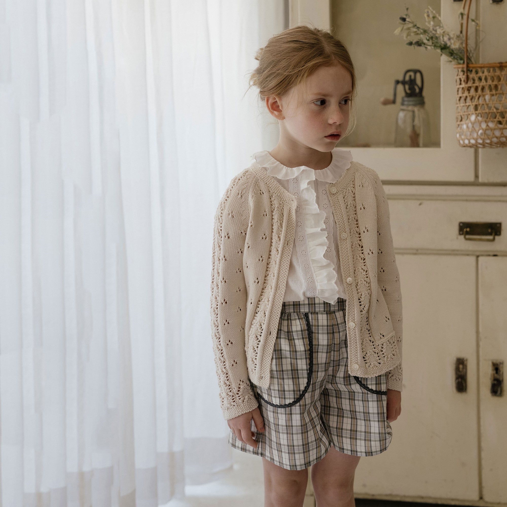 Girls White Embroidered Cotton Shirt