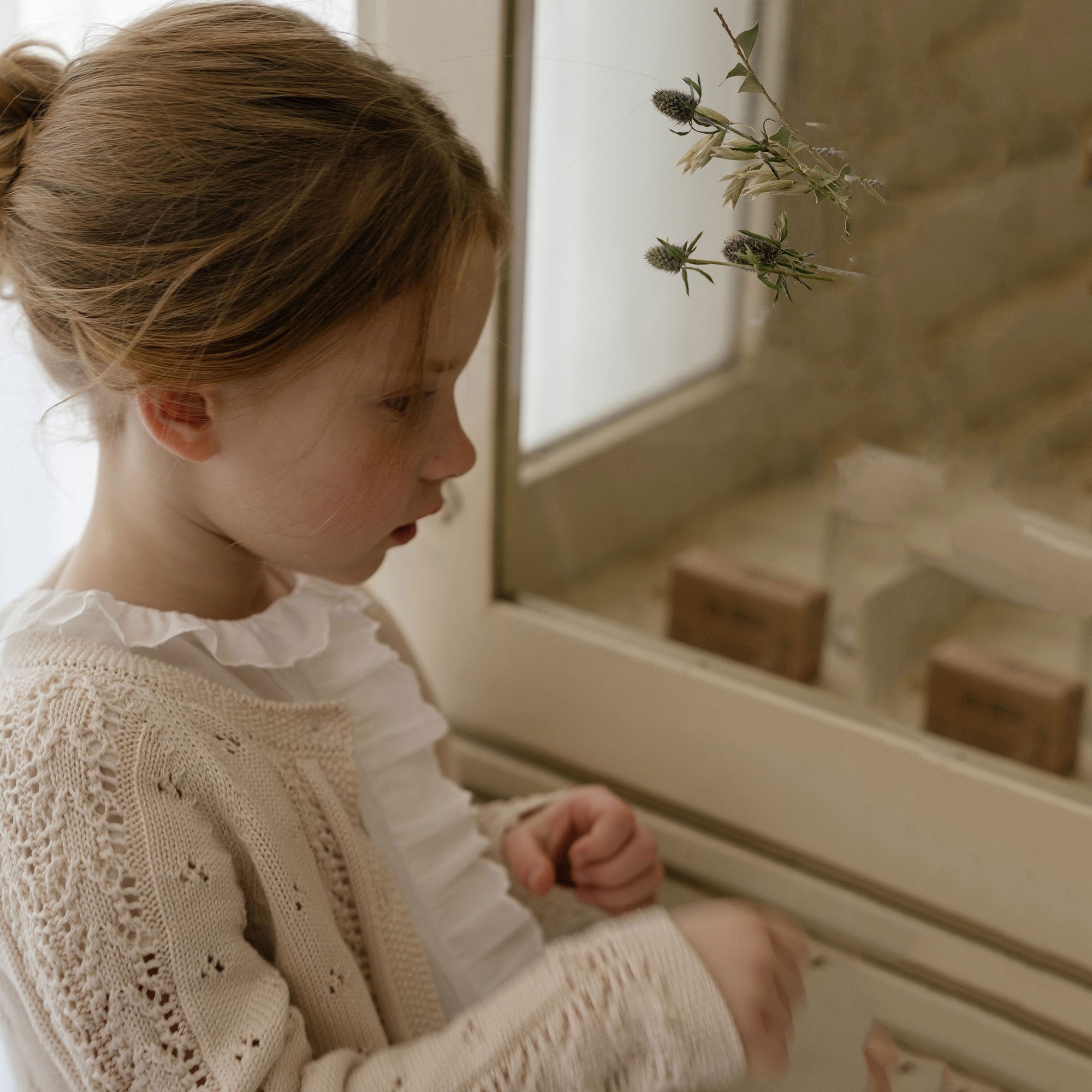 Girls White Embroidered Cotton Shirt