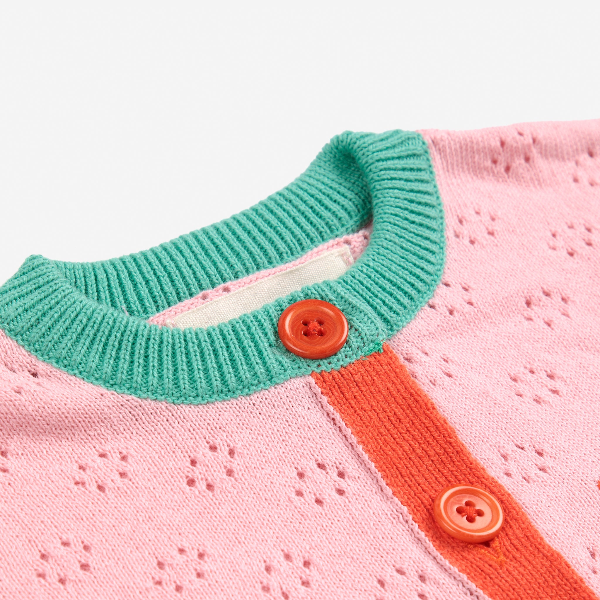 Baby Girls Light Pink Logo Embroidered Cotton Cardigan