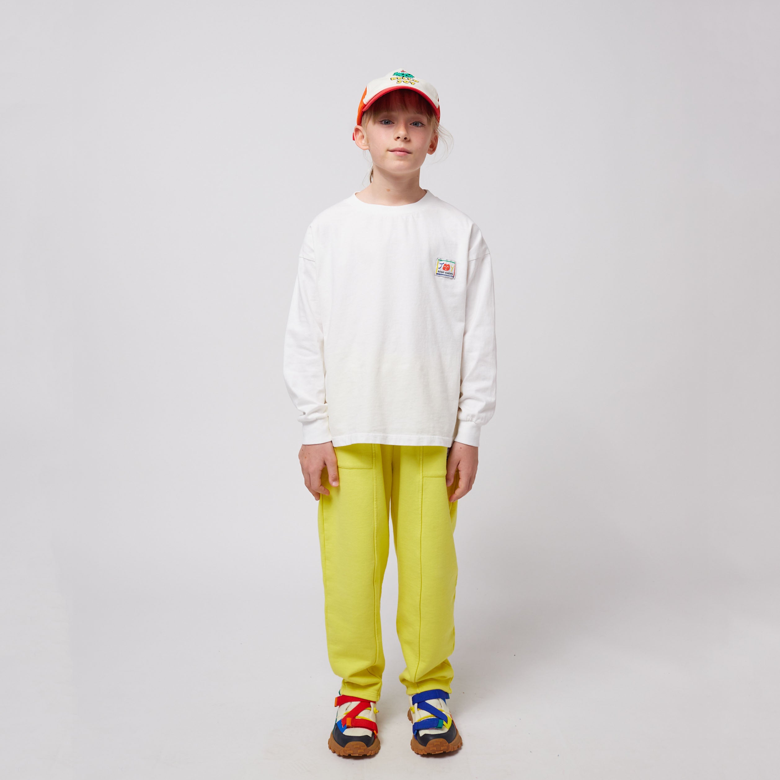 Girls Offwhite Printed Logo Cotton T-Shirt