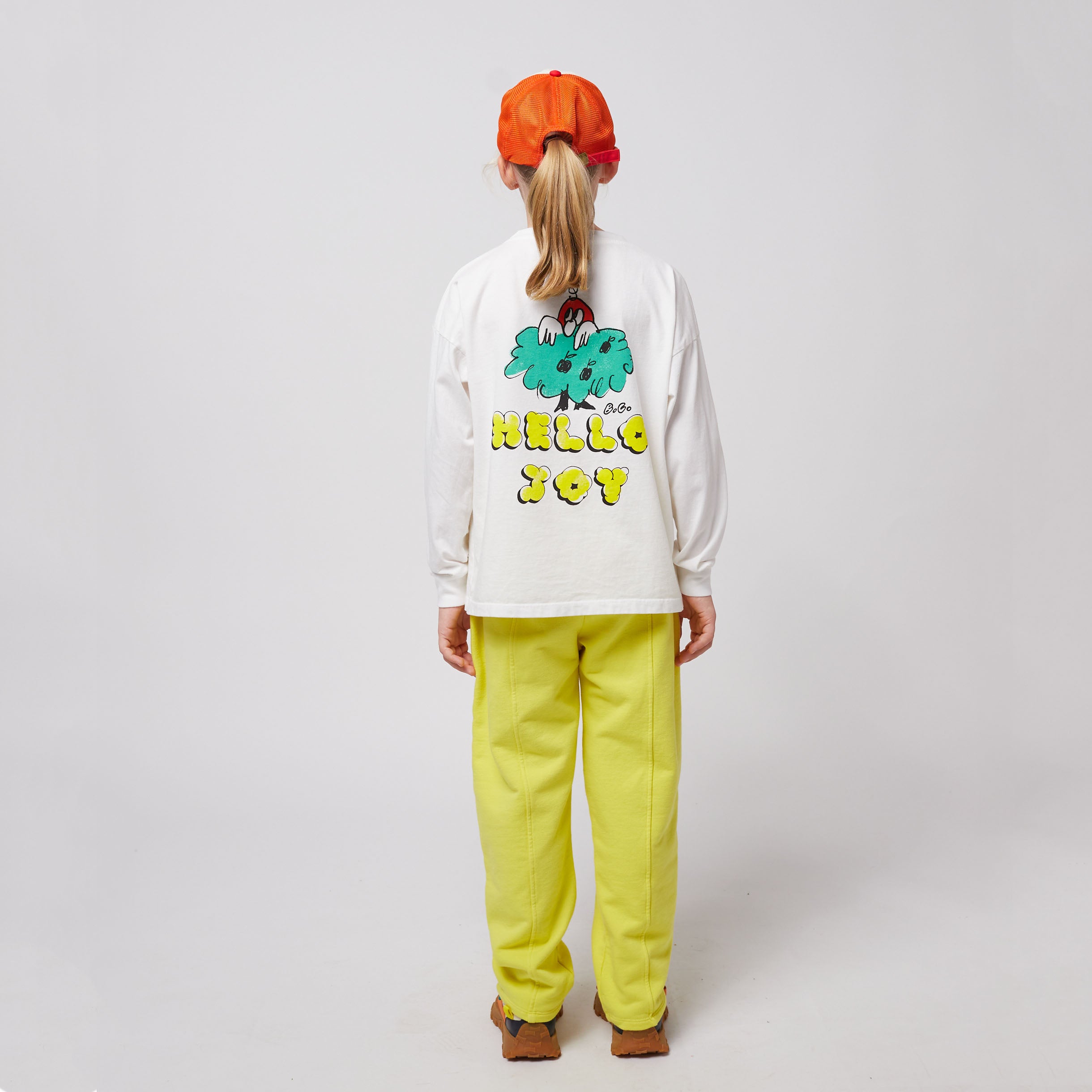 Girls Offwhite Printed Logo Cotton T-Shirt