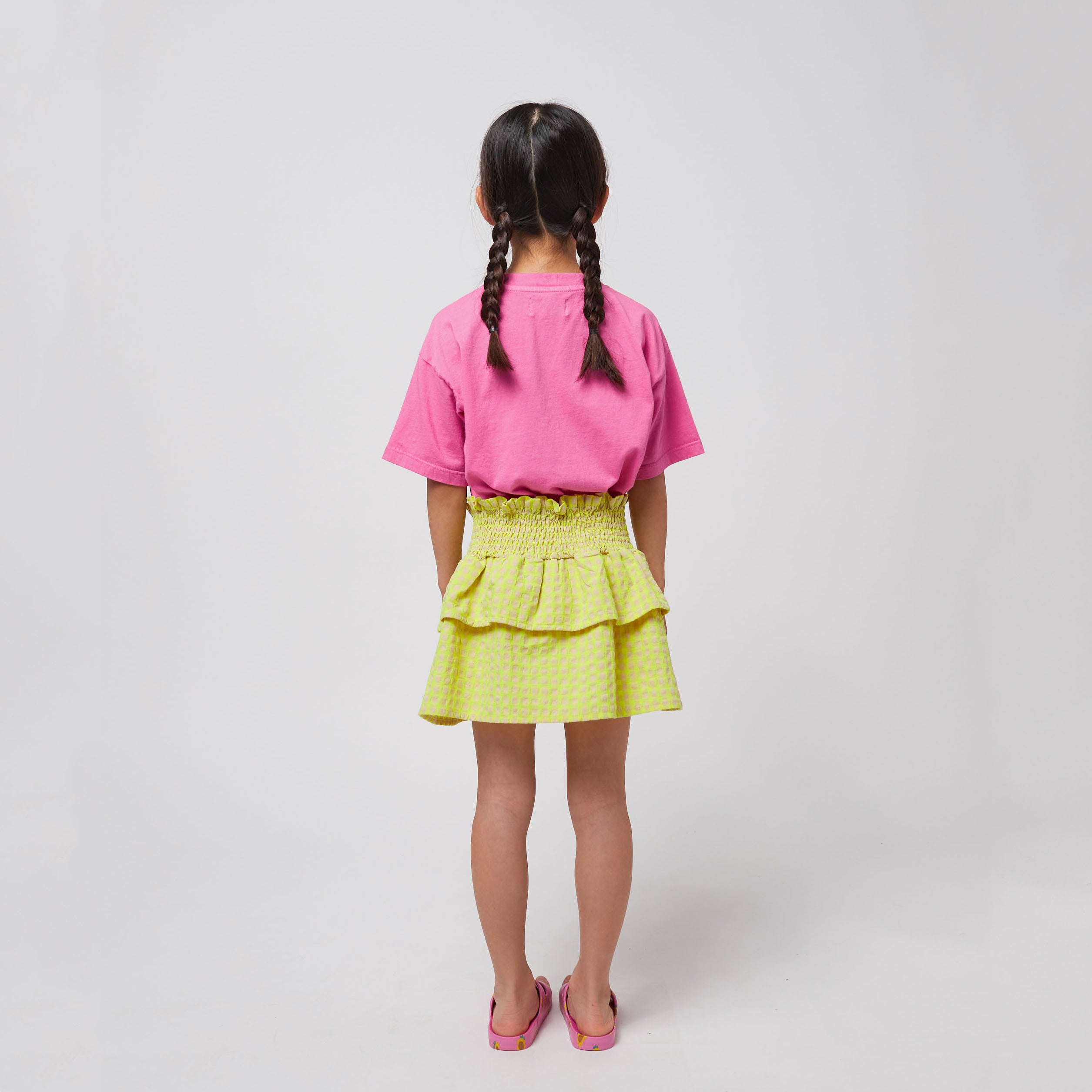 Girls Pink Printed Logo Cotton T-Shirt
