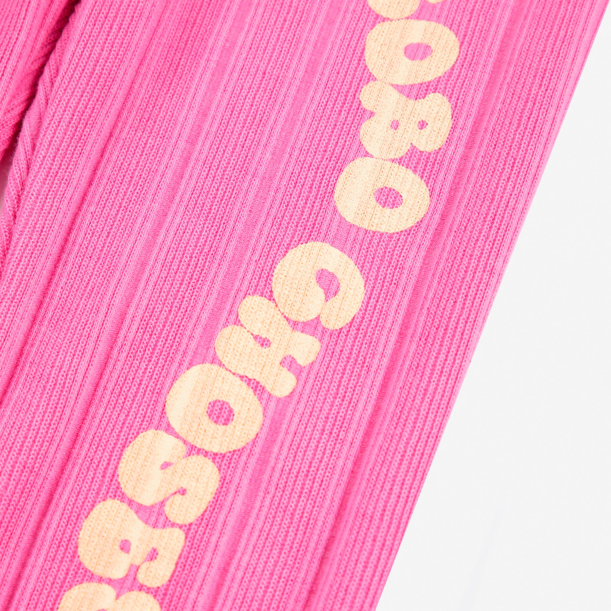 Girls Pink Printed Logo Leggings