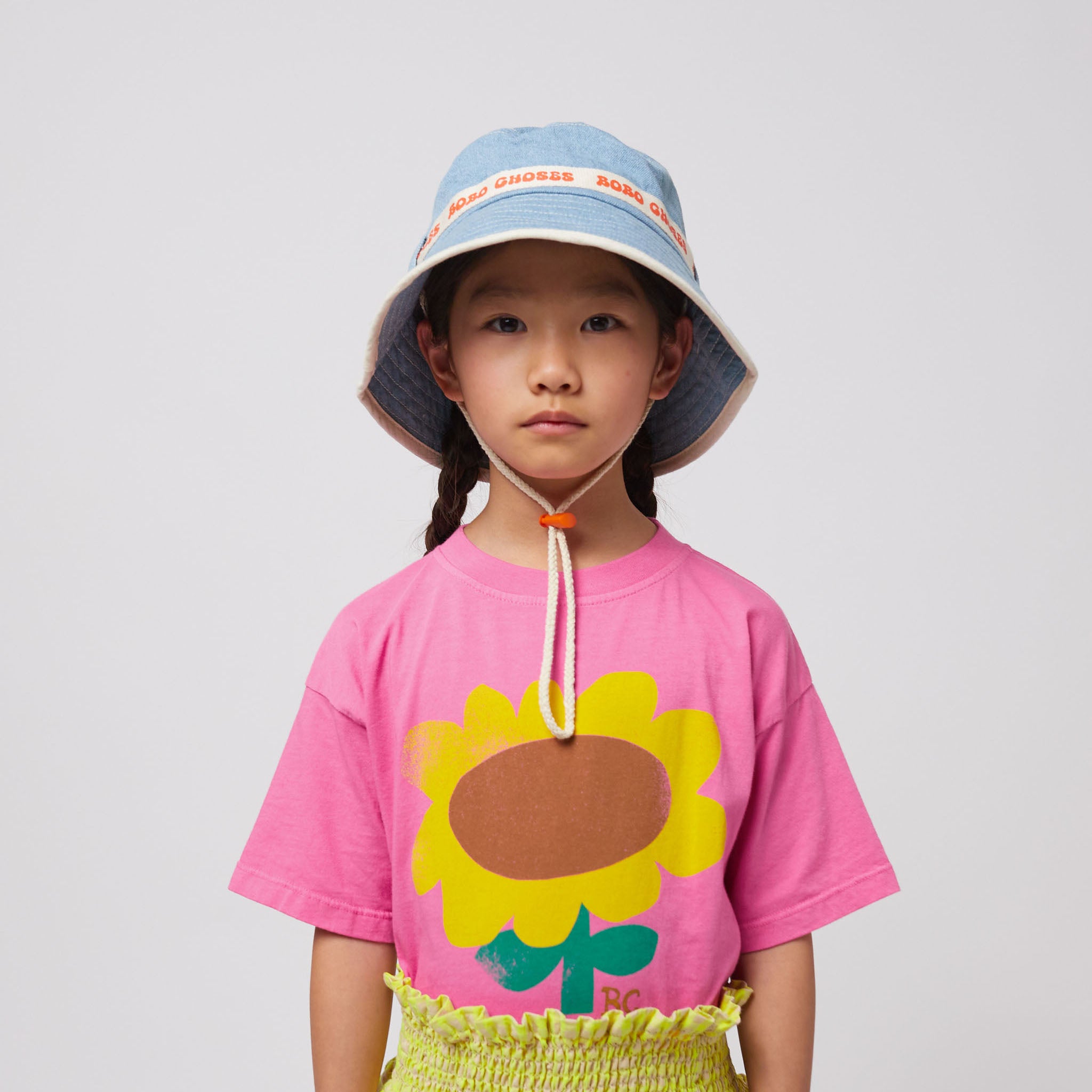 Girls Blue Printed Logo Denim Hat