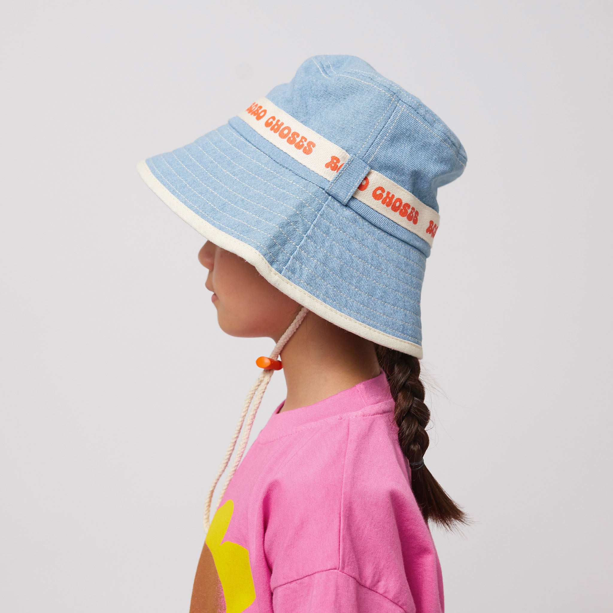 Girls Blue Printed Logo Denim Hat