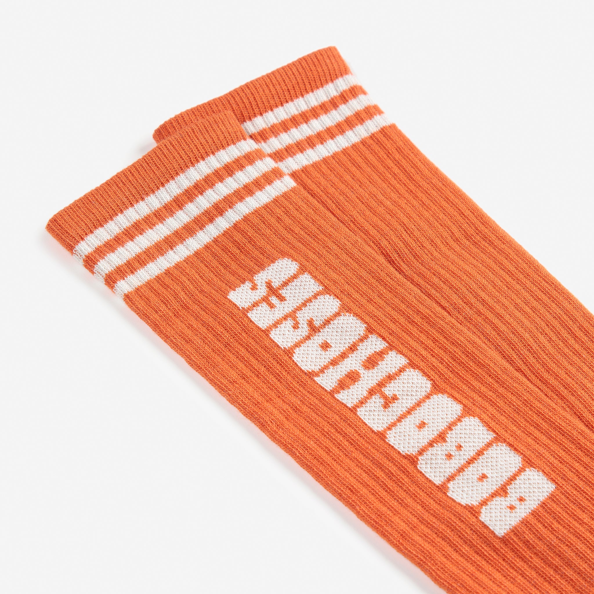 Boys & Girls Orange Embroidery Logo Cotton Socks