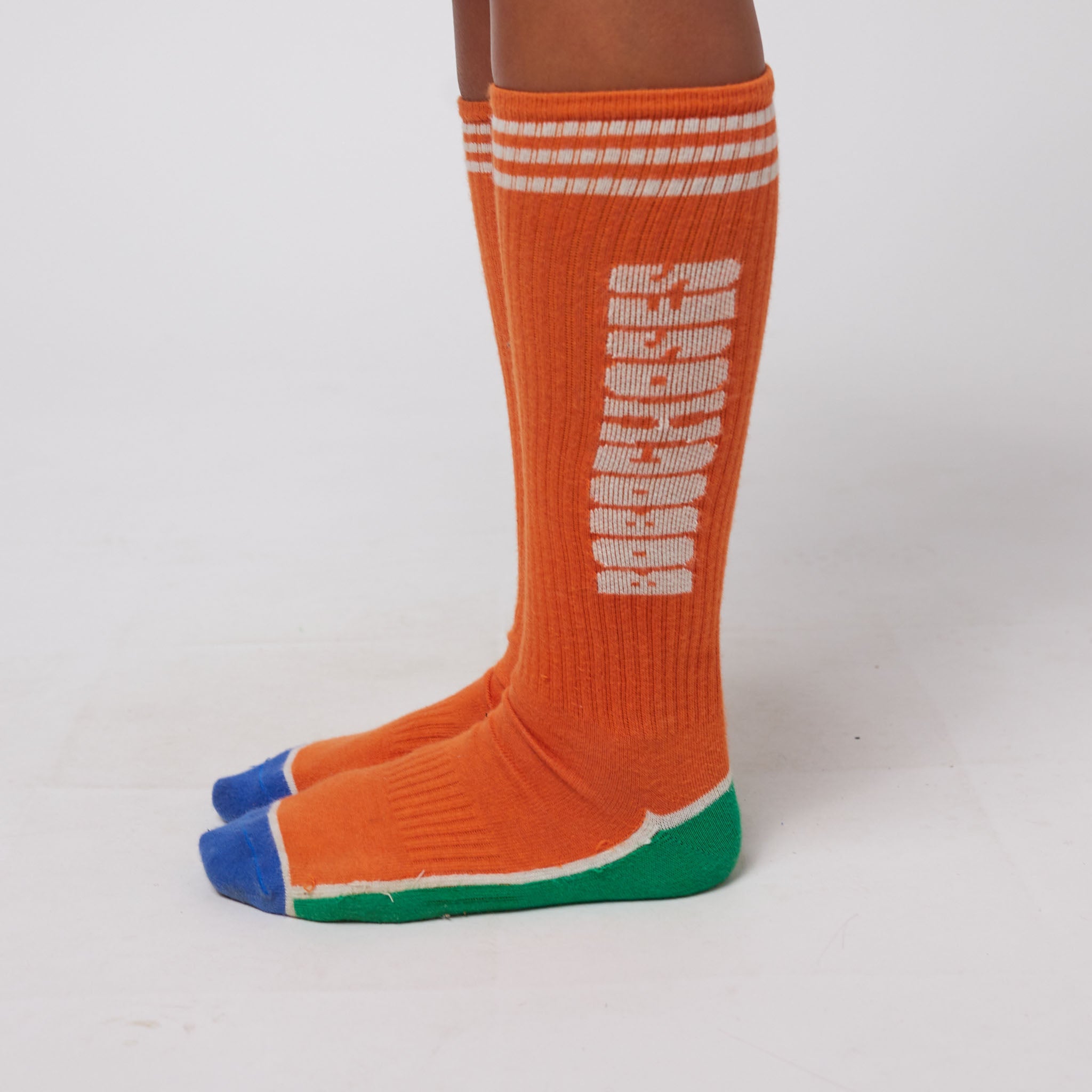 Boys & Girls Orange Embroidery Logo Cotton Socks