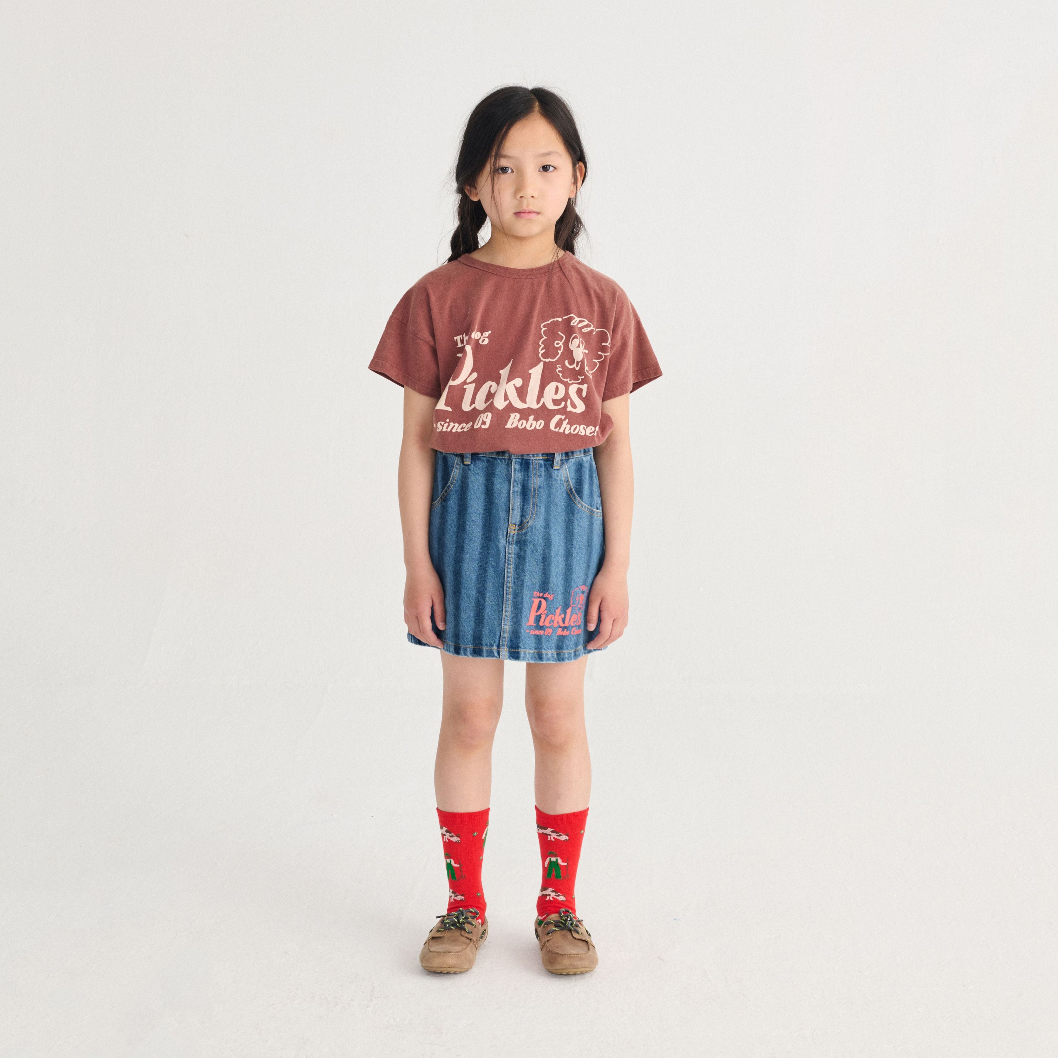 Boys & Girls Brown Logo Cotton T-Shirt