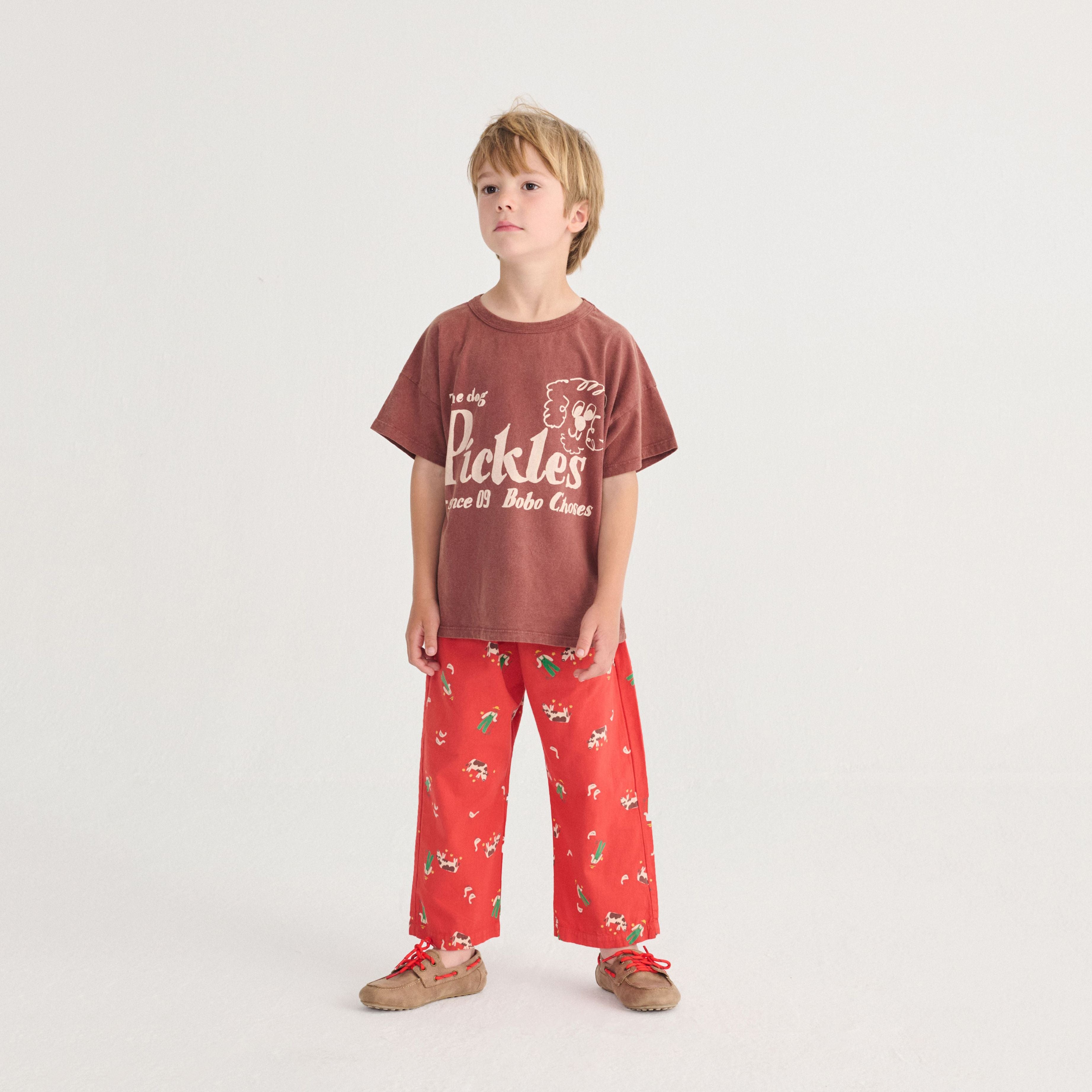 Boys & Girls Brown Logo Cotton T-Shirt