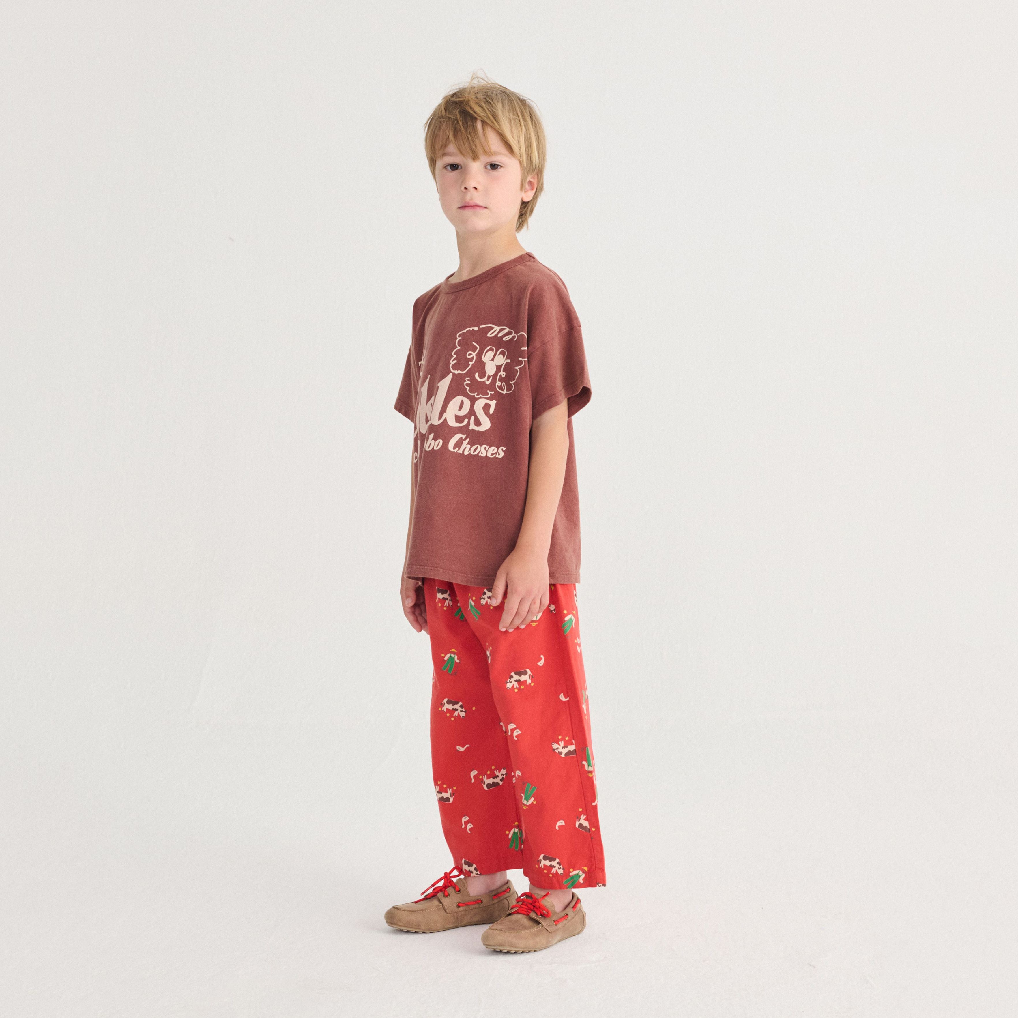 Boys & Girls Brown Logo Cotton T-Shirt