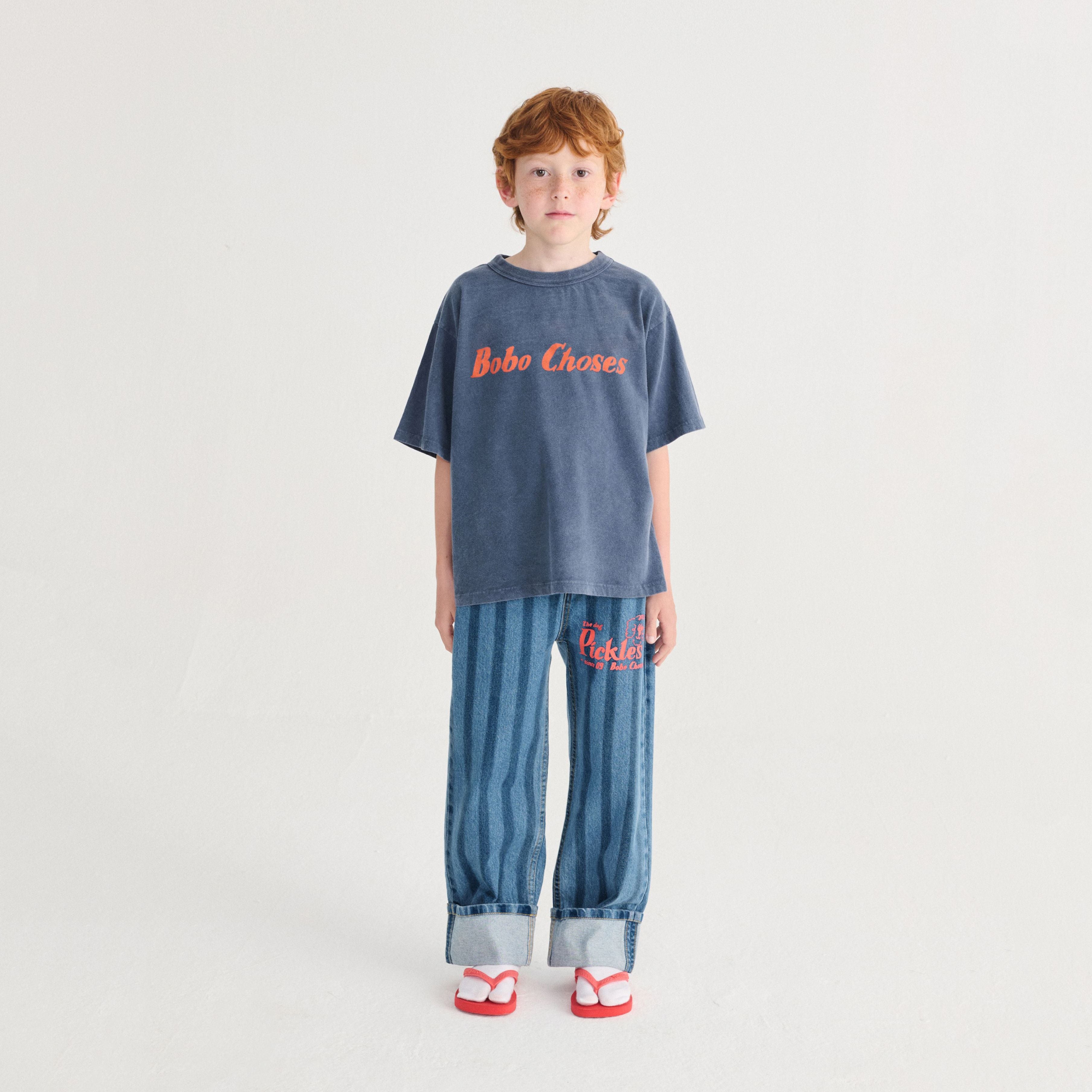 Boys & Girls Navy Logo Cotton T-Shirt