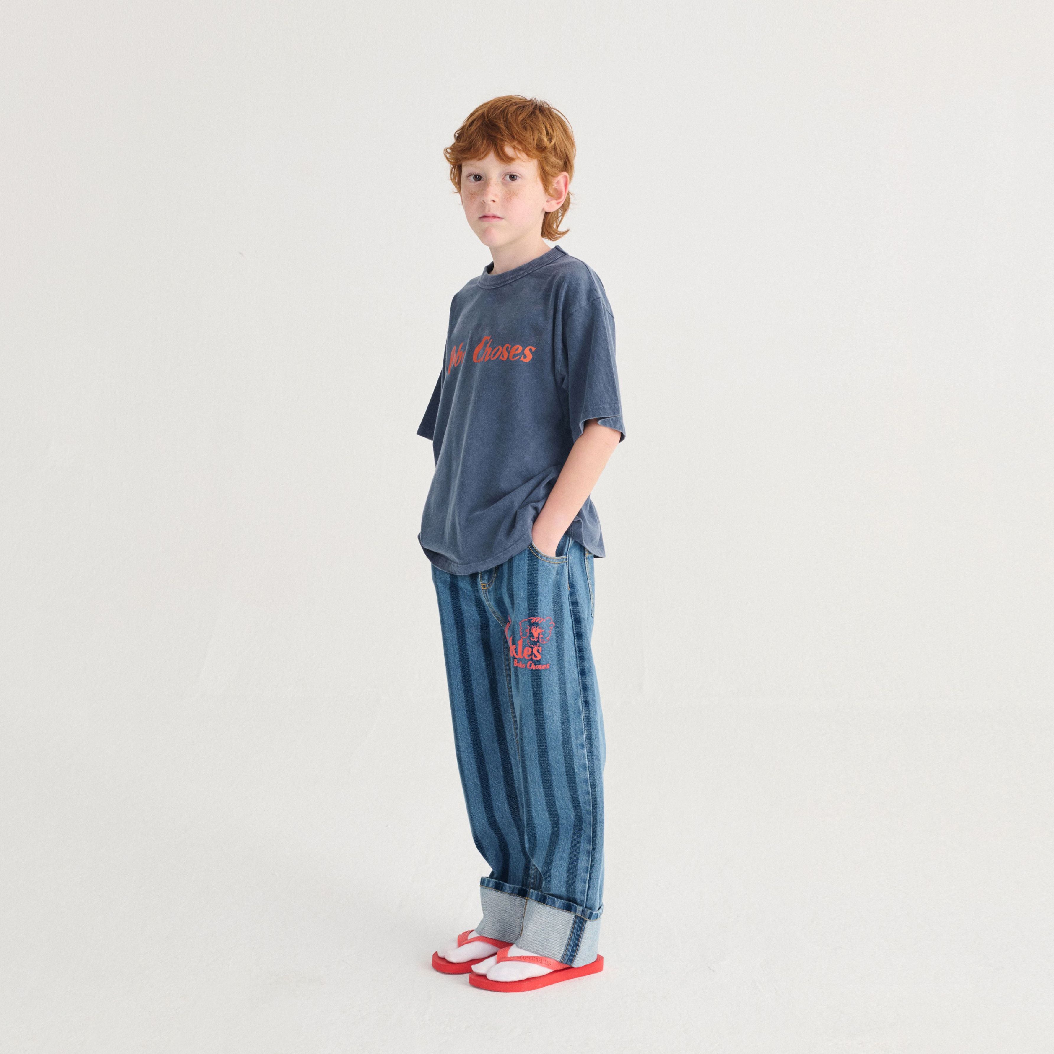 Boys & Girls Navy Logo Cotton T-Shirt